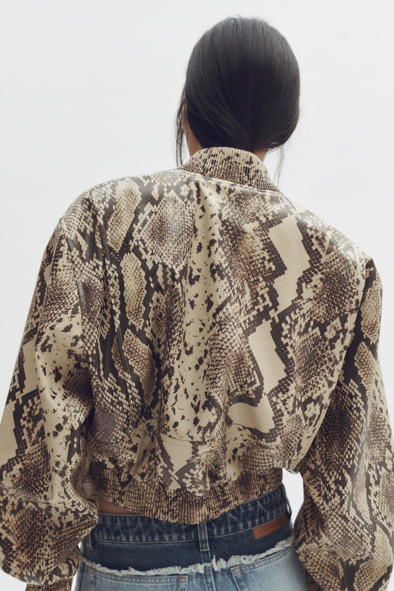 Snakeskin-Print Bomber Jacket - image 3