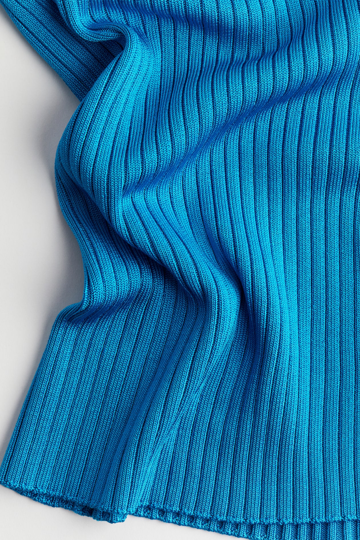 Top col roulé en maille côtelée - Bleu - FEMME | H&M FR