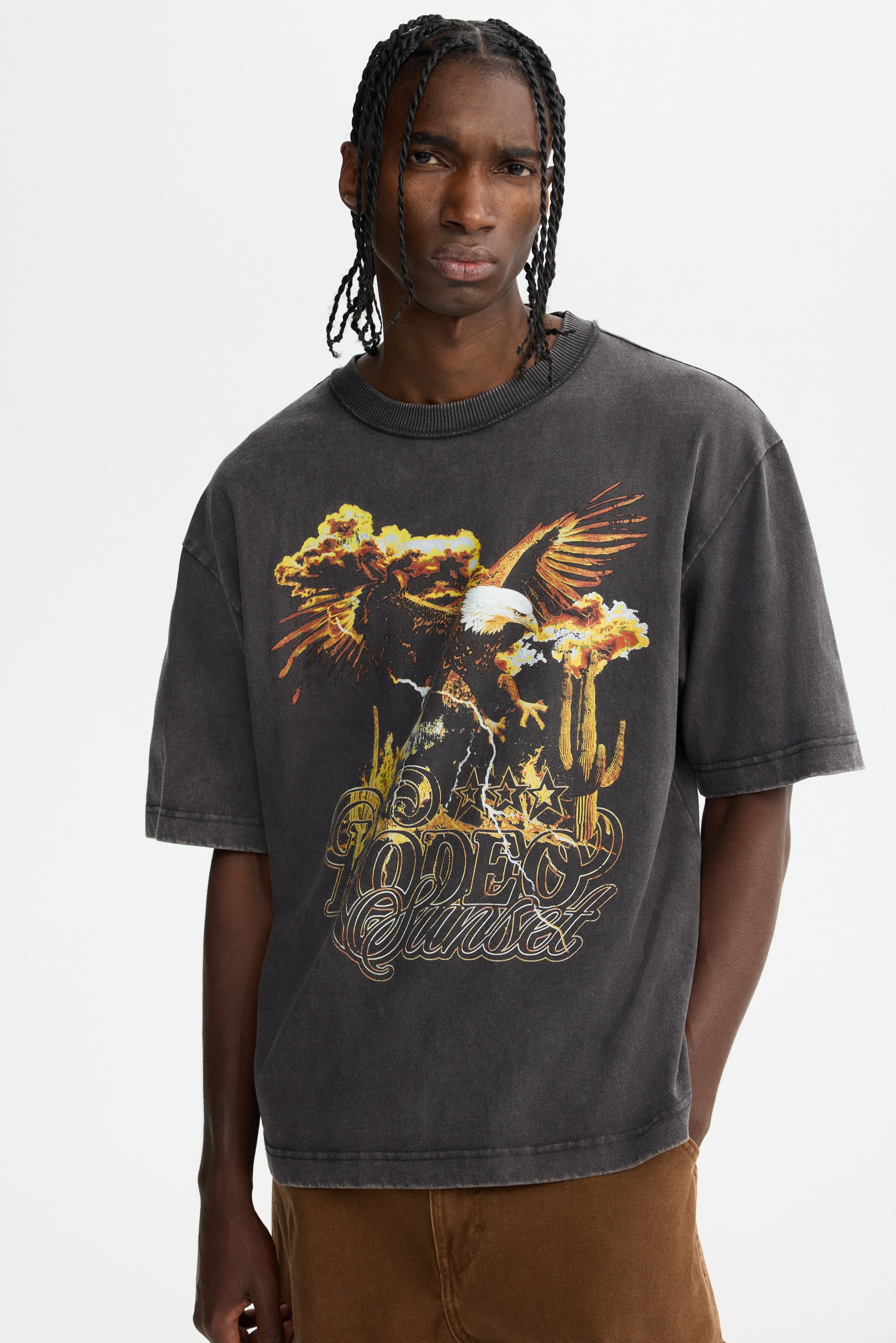 Loose-Fit Printed T-Shirt - Black/Cobra Creek - Men | H&M US