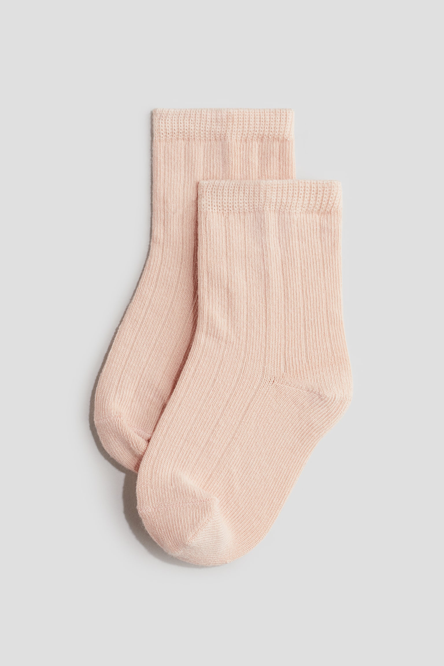 5-pack knitted socks - Khaki beige/Beige/White/Pink/White/Beige/Grey - 3