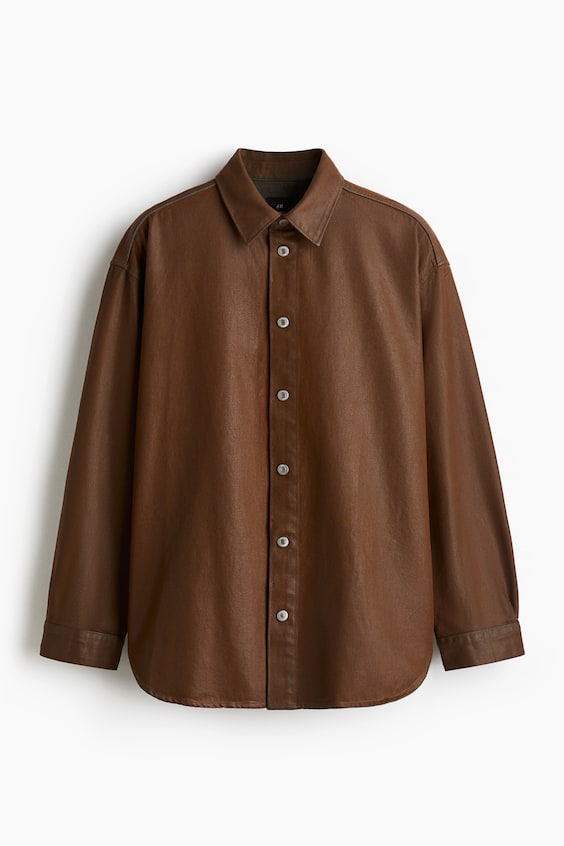 Мужские рубашки H&M Oversized-Fit Denim Shirt