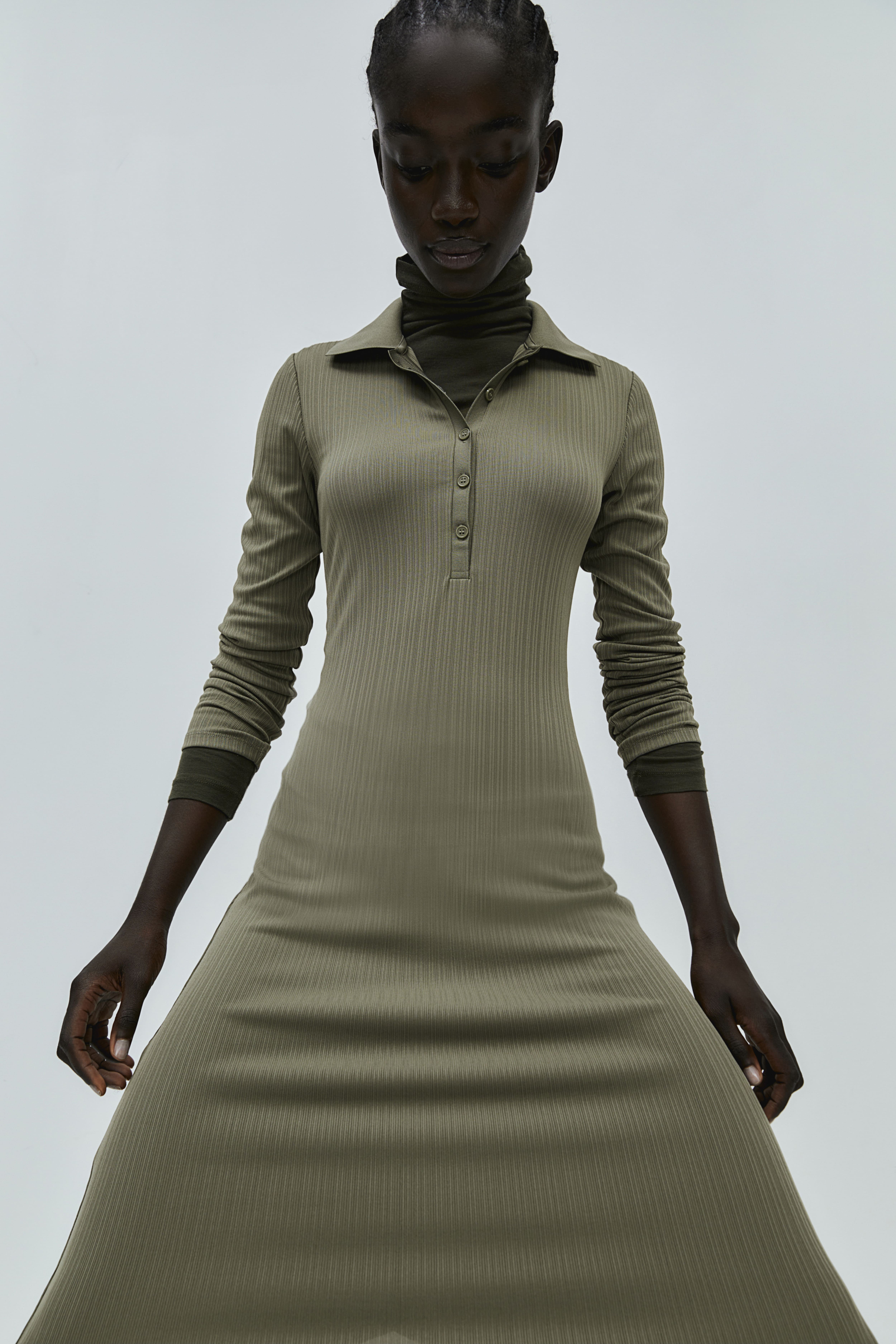 Khaki jersey dress best sale