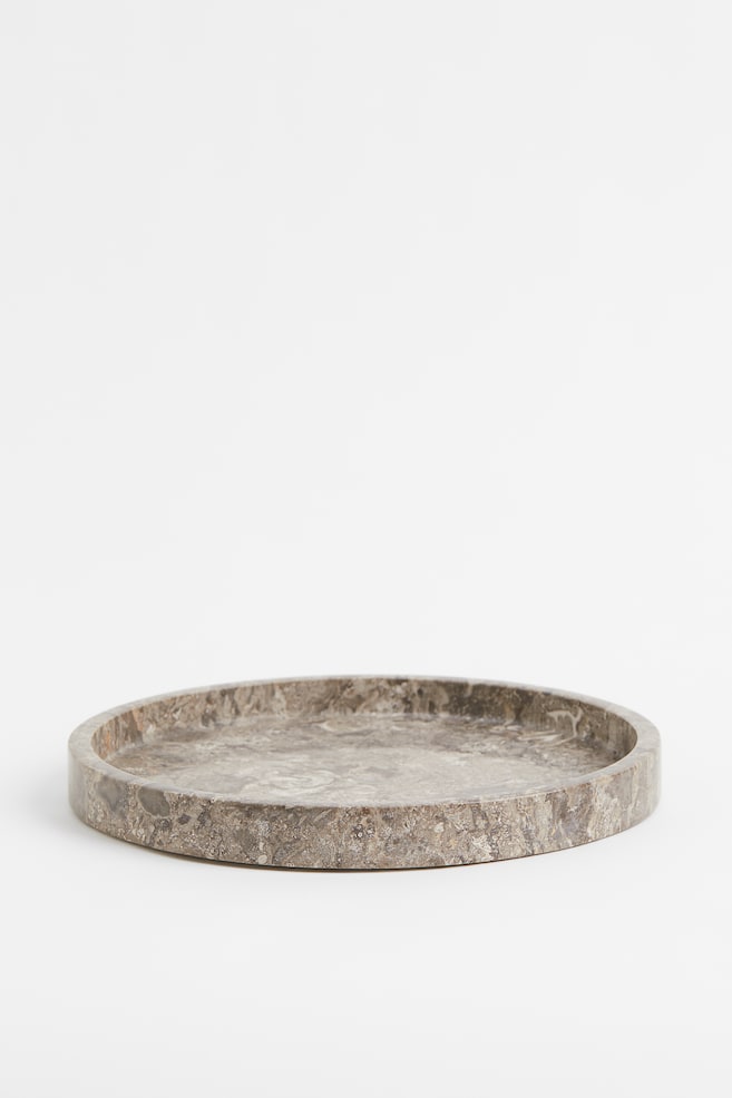 Round marble tray - Grey/Marble-patterned/White/Marble - 1