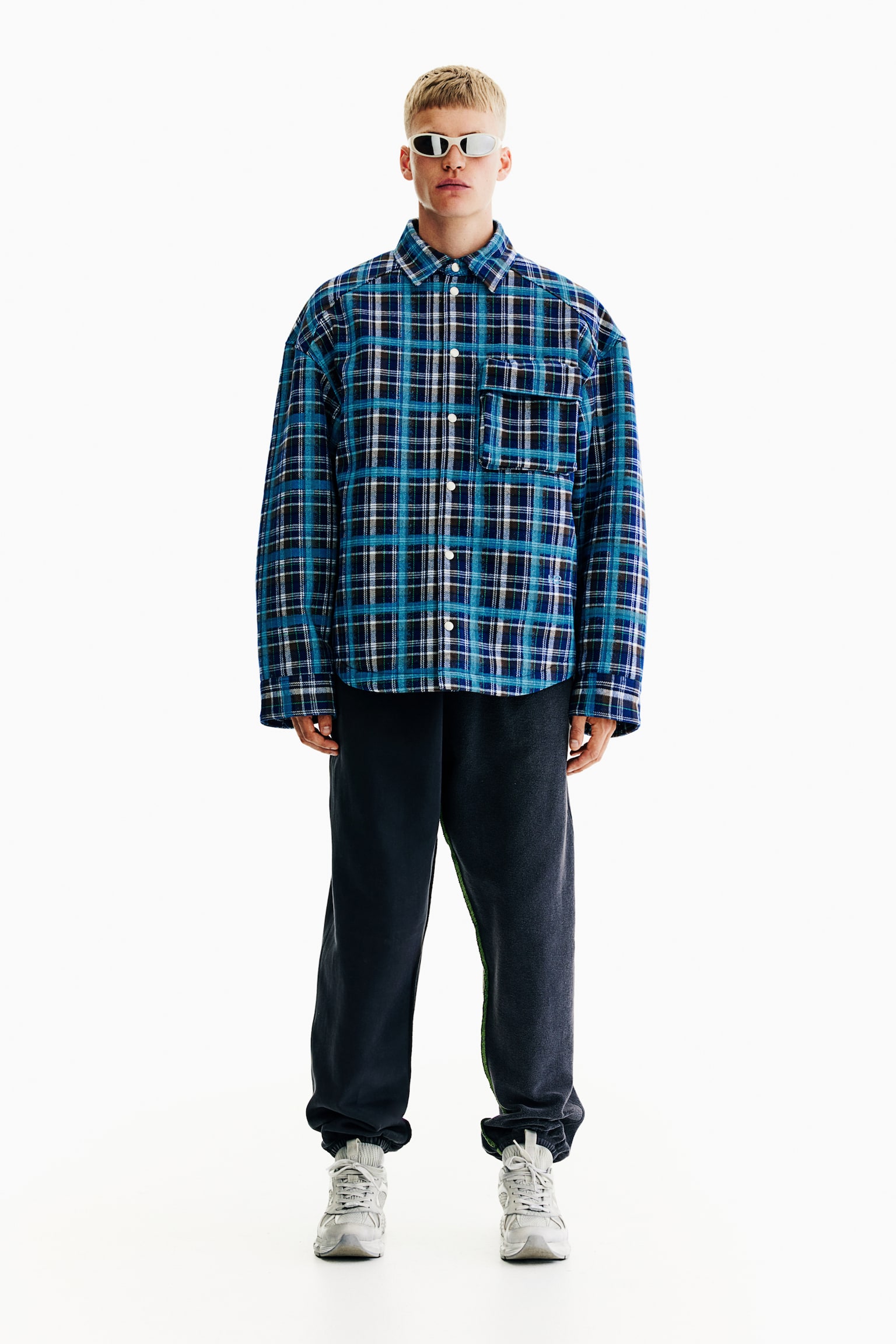 Flannel shacket - Blue/Checked - 1