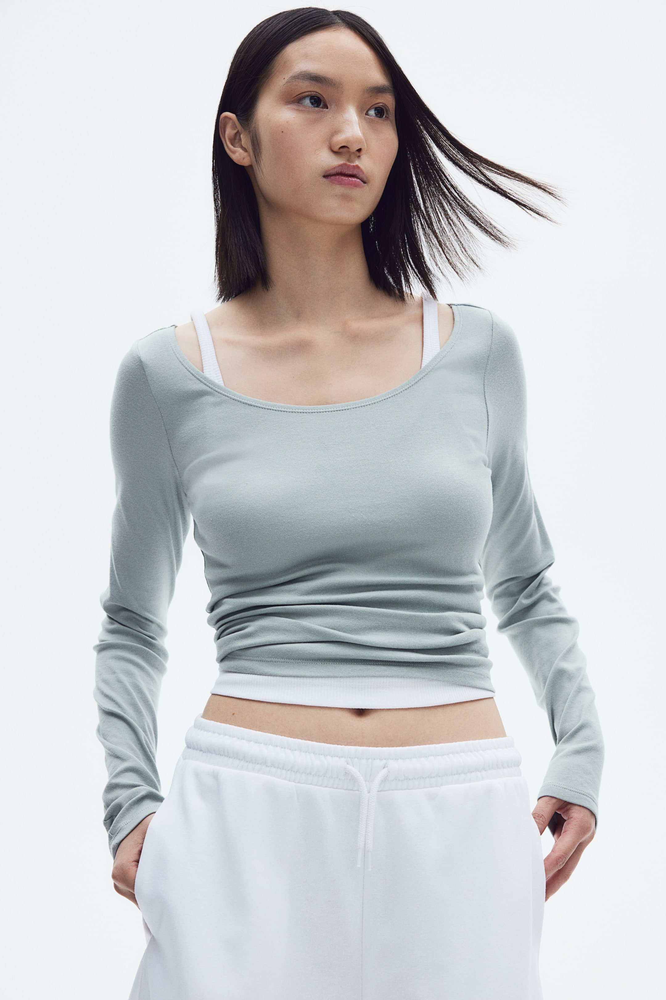 Boat-Neck Cotton Top