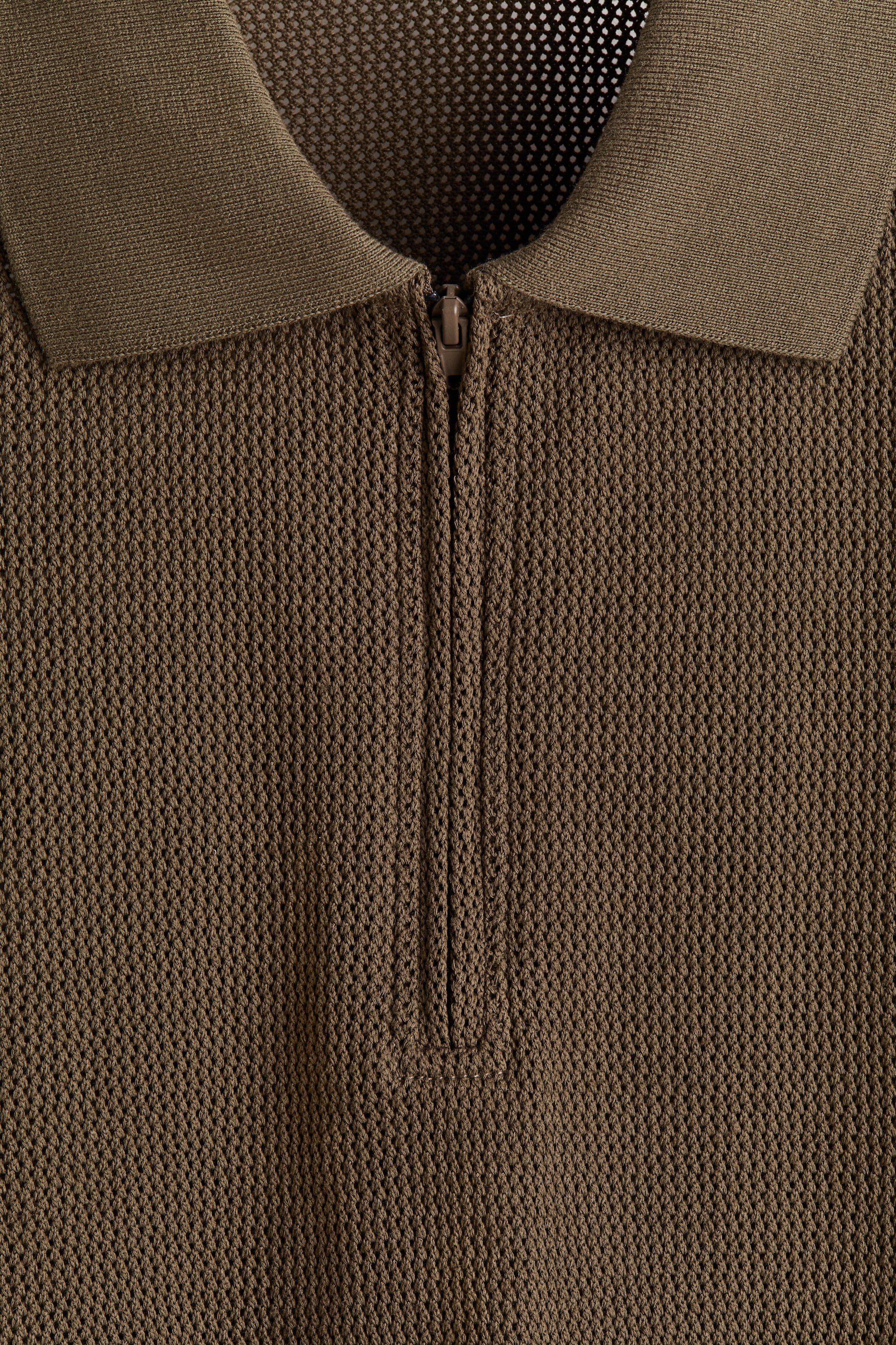Regular-Fit Open-Knit Polo Shirt
