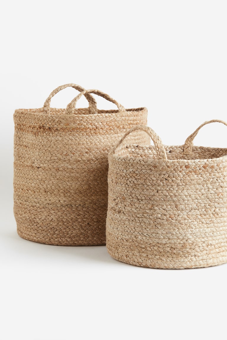 Light beige Large Jute Storage Basket at H&M Home | H&M US