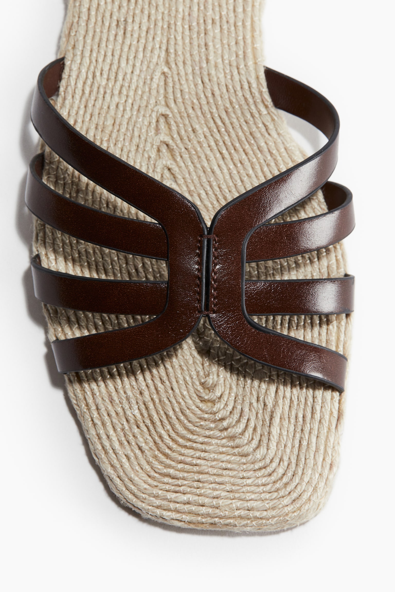 Espadrille-Sandalen - Dunkelbraun/Hellbeige/Schwarz - 3