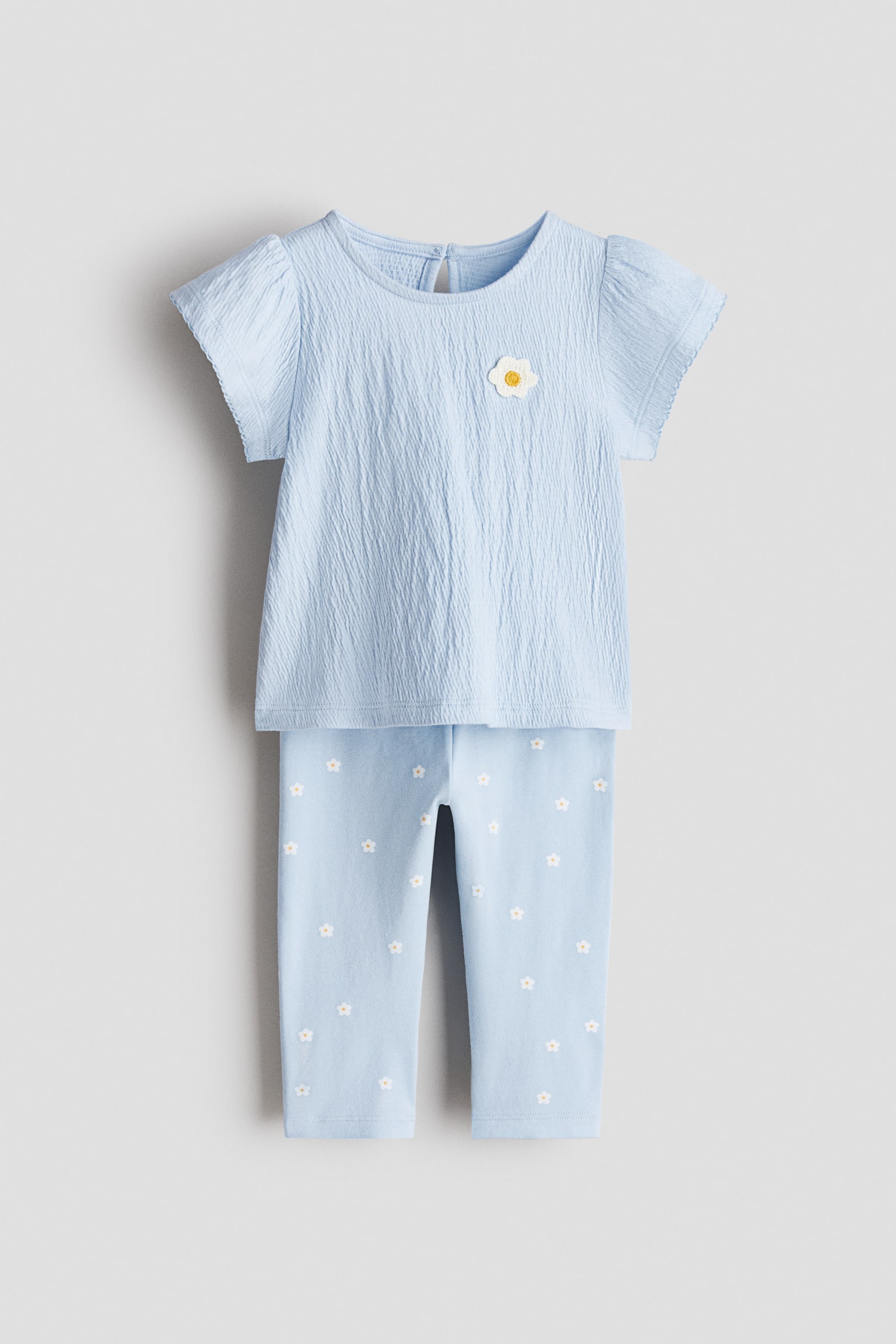 上衣配內搭褲2件組套裝 - 淺藍色/雛菊/白色/櫻桃