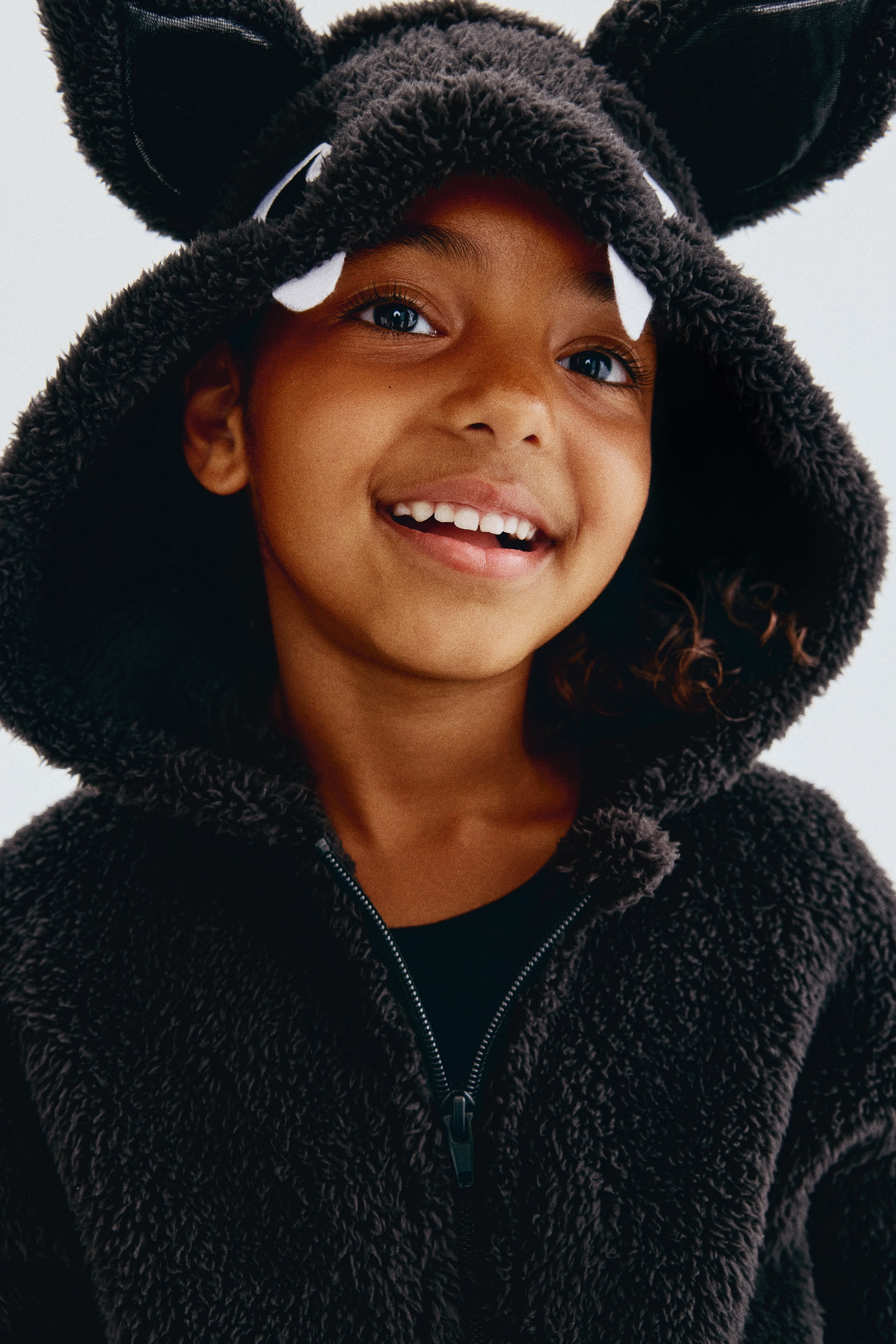 Appliquéd Pile Hooded Jacket