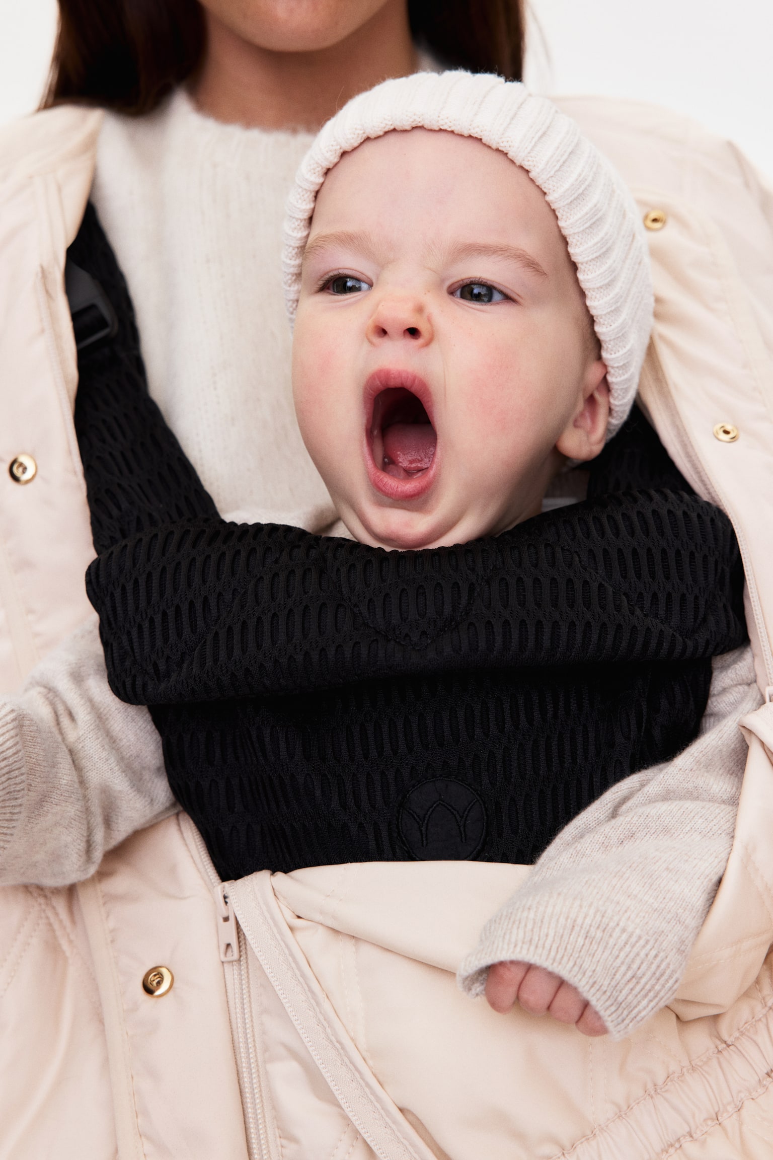 MAMA Before & After Quilted babywearing jacket - Cream/Dark khaki green - 4