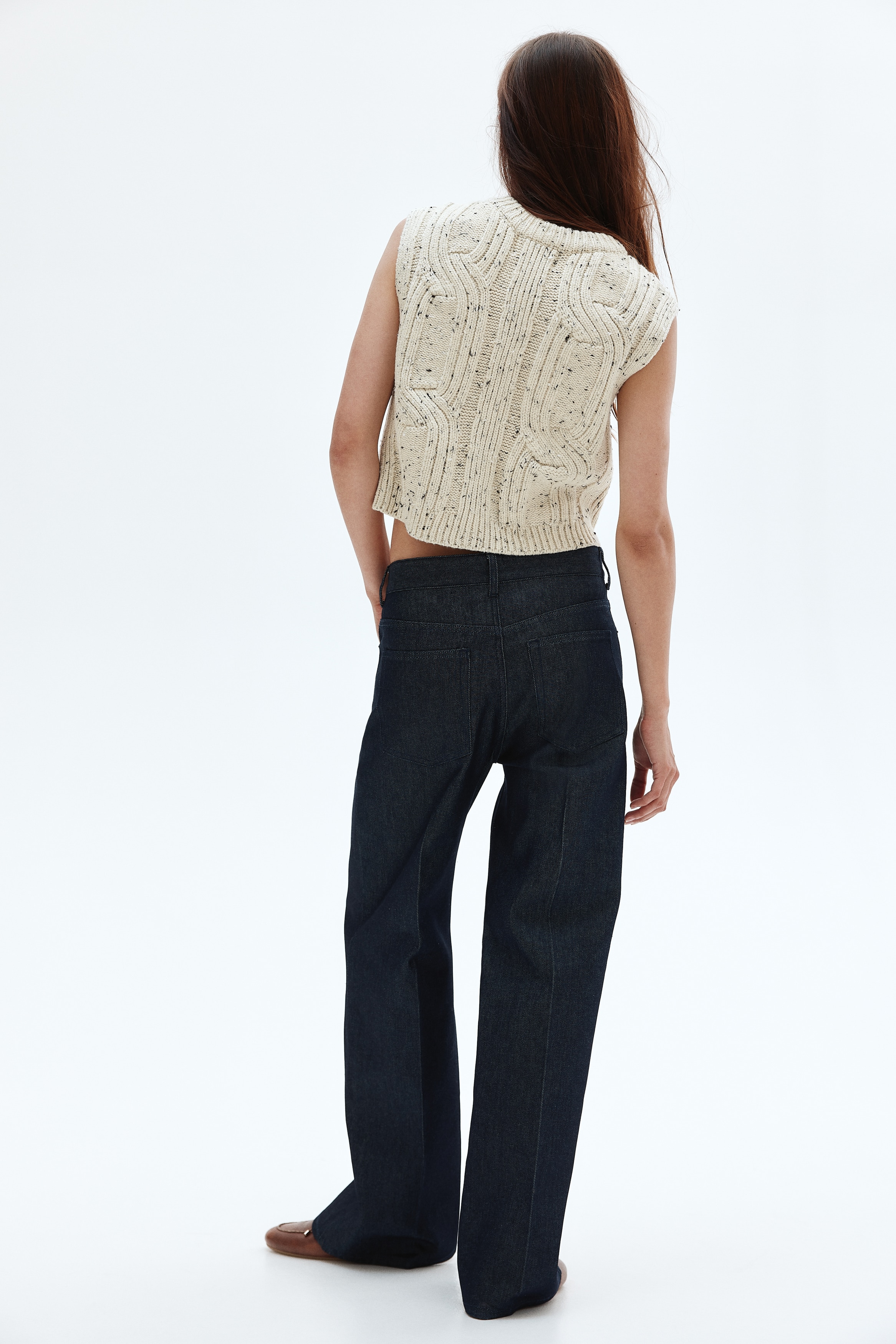Cable-knit waistcoat