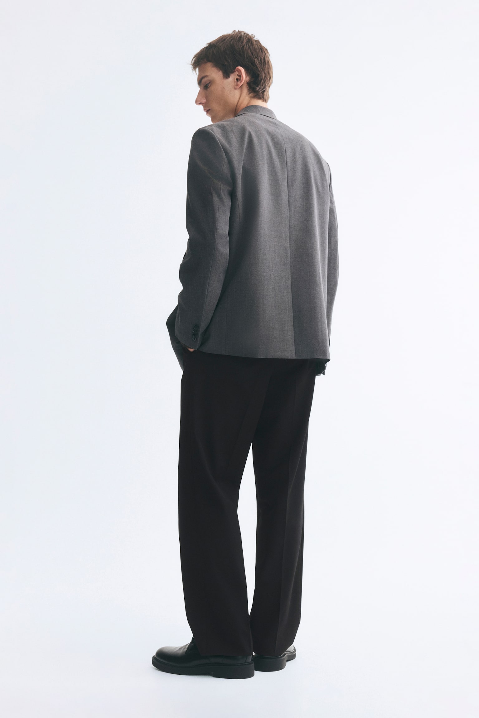 Мужские брюки H&M Relaxed-Fit Tailored, цвет: Чёрный — фото 5