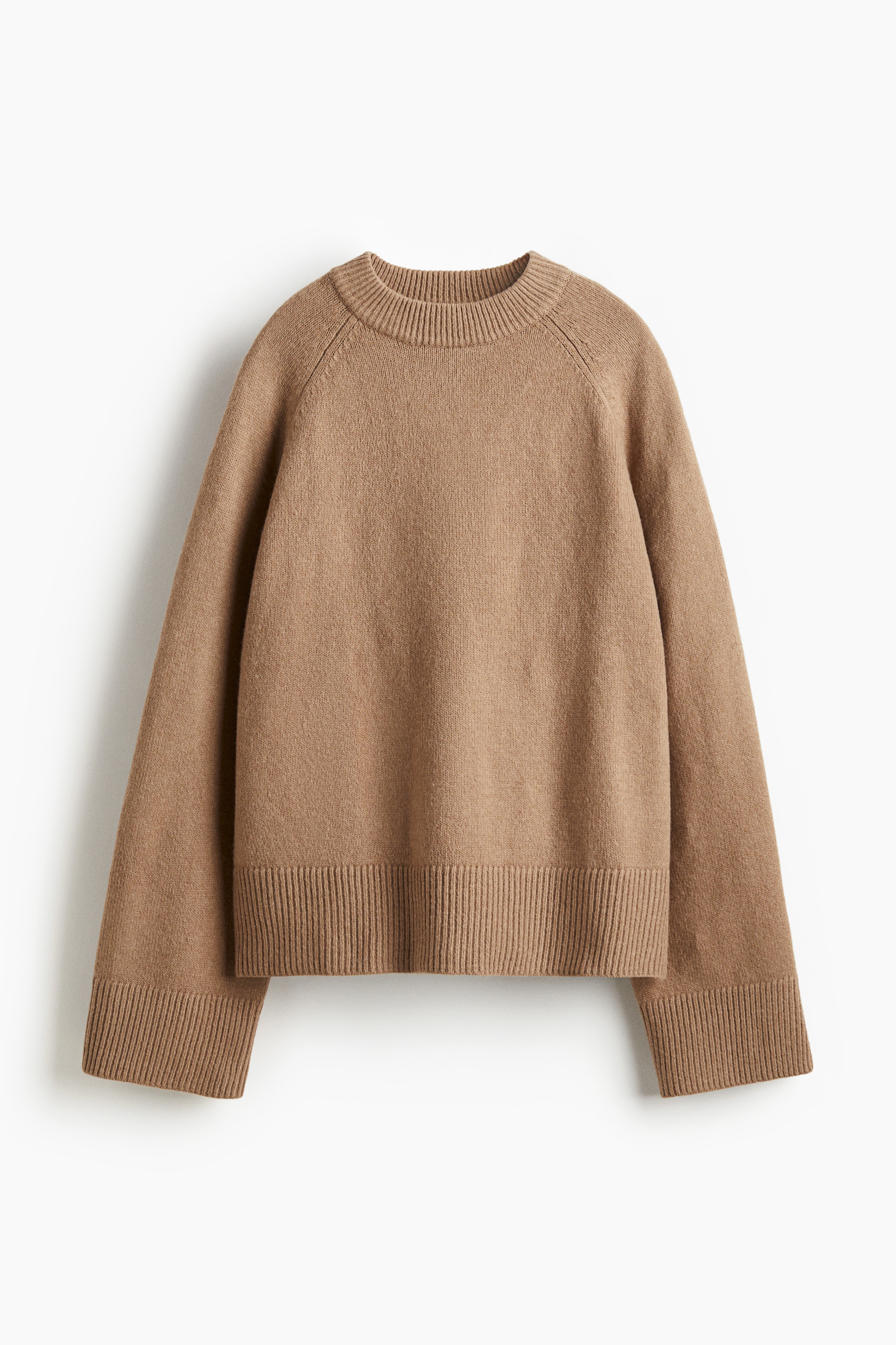 Loose-fit jumper - Dark beige/Light beige