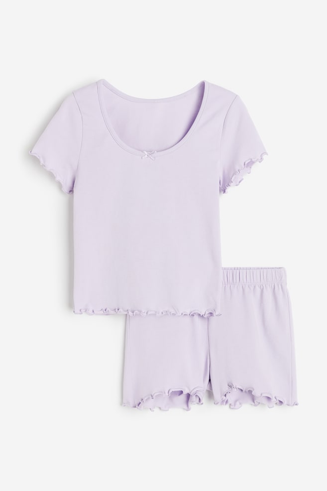 Jersey pyjamas - Lilac/White/Cherries - 1