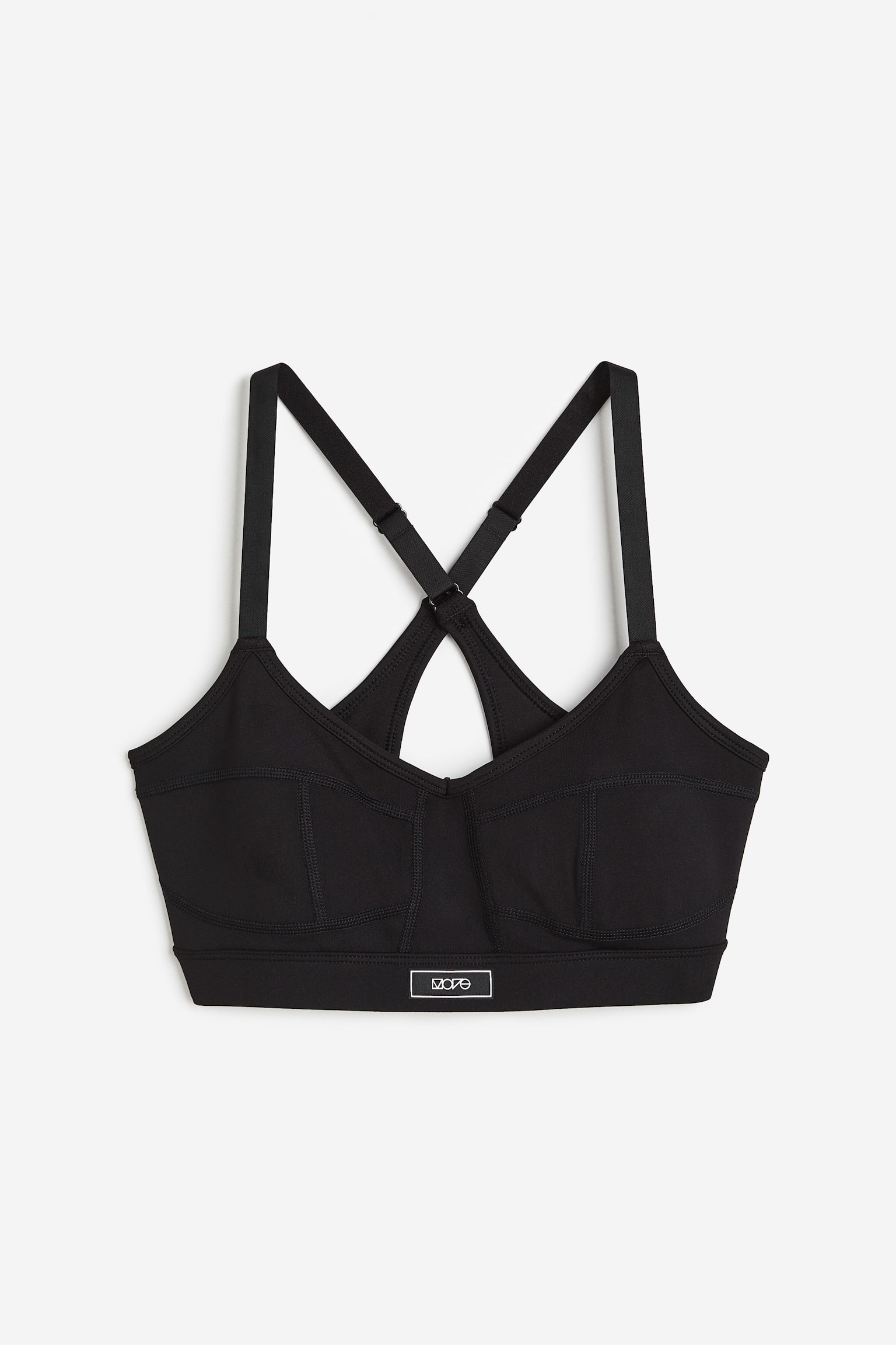 Light Support Sports Bra In DryMove™ - Black/Dark brown/White/Dark sage green - 1