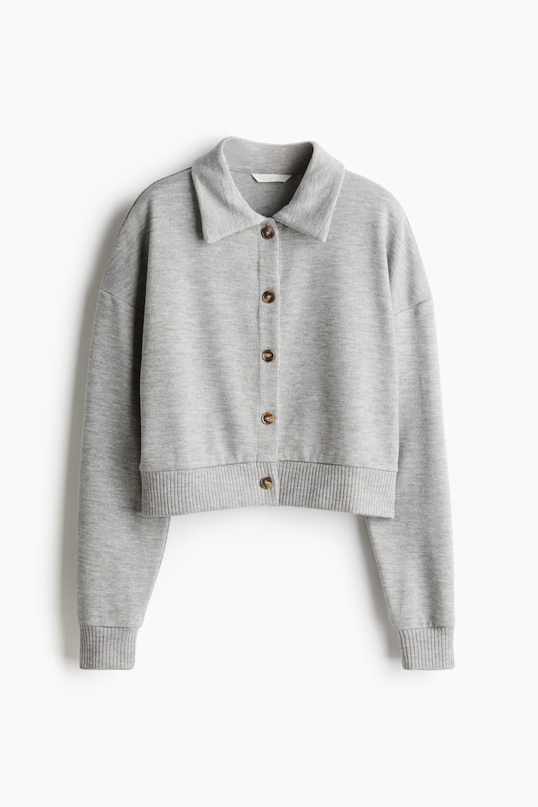 襟付きカーディガン - ライトグレーメランジ - レディース | H&M JP 