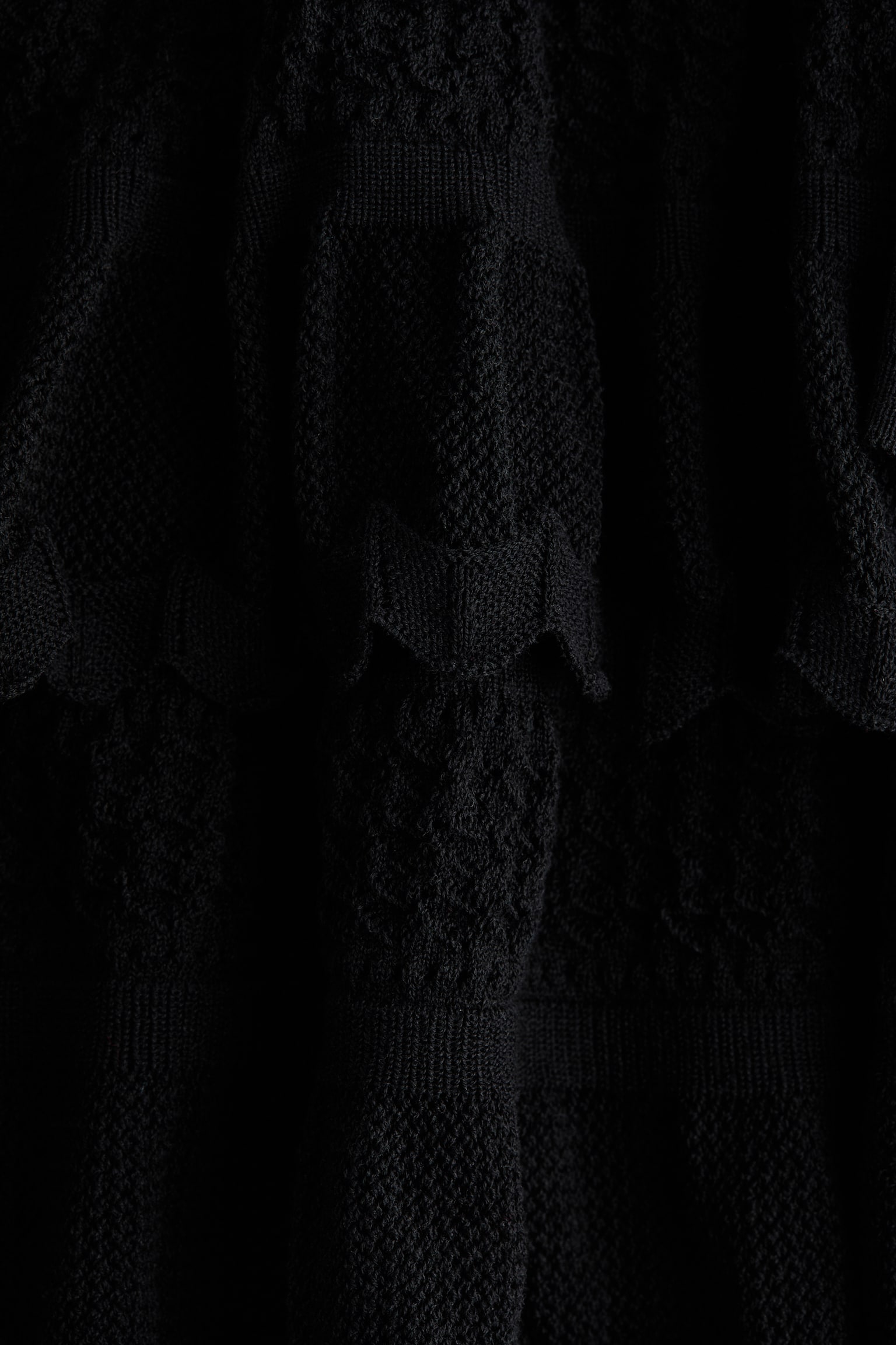 Tiered-skirt dress - Black/Light yellow/Dark blue - 3