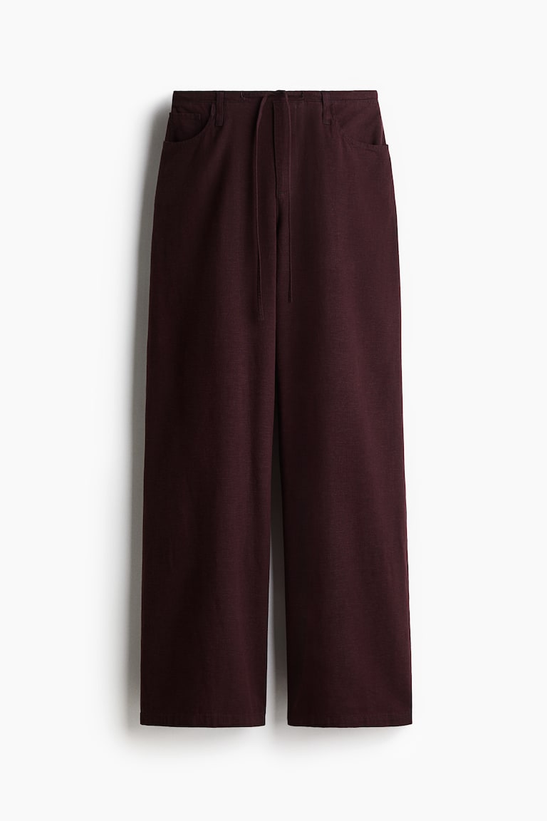 Pantalone od mešavine lana s učkurom