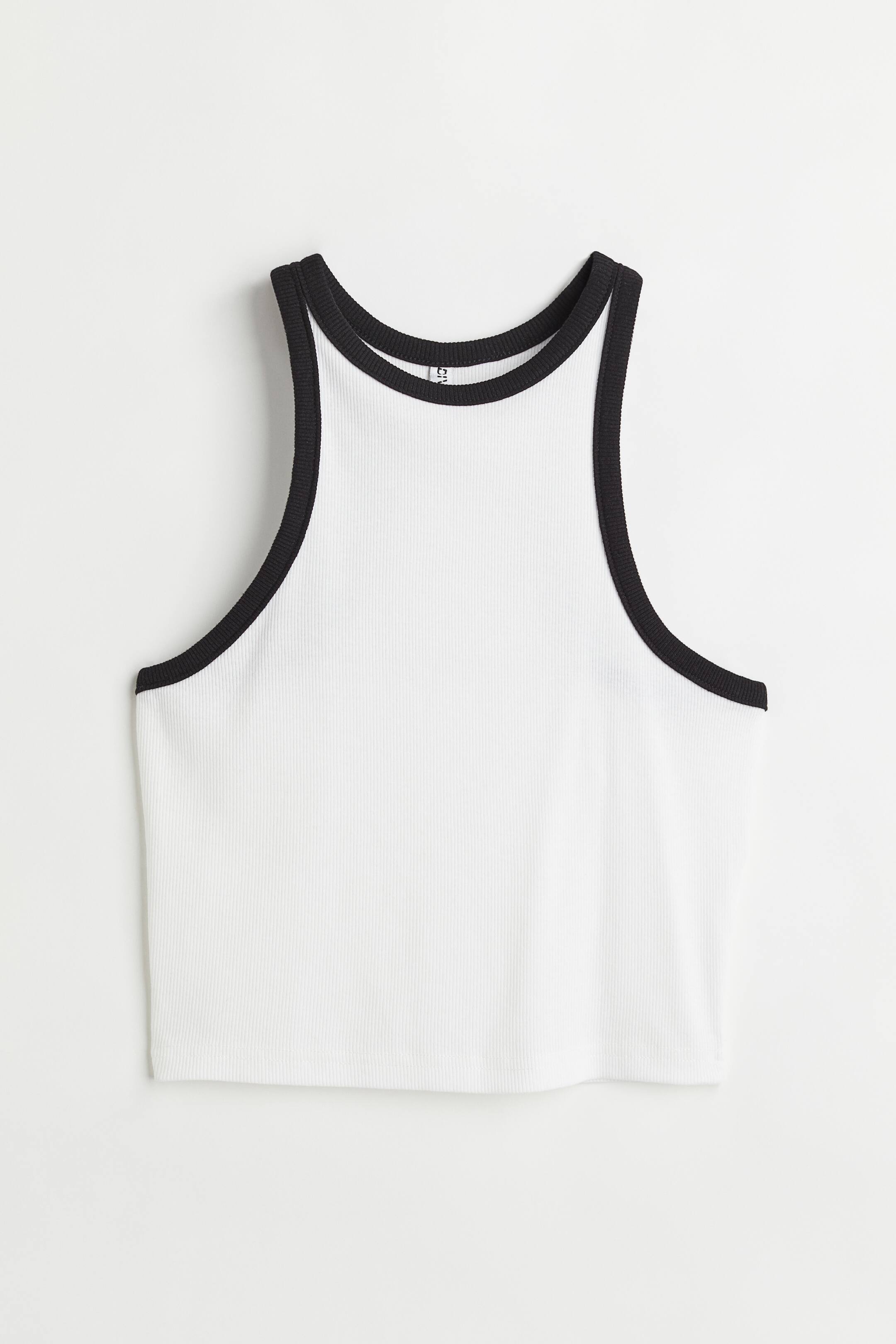 View larger image: Ribbed vest top - White/Black - Ladies | H&M 1