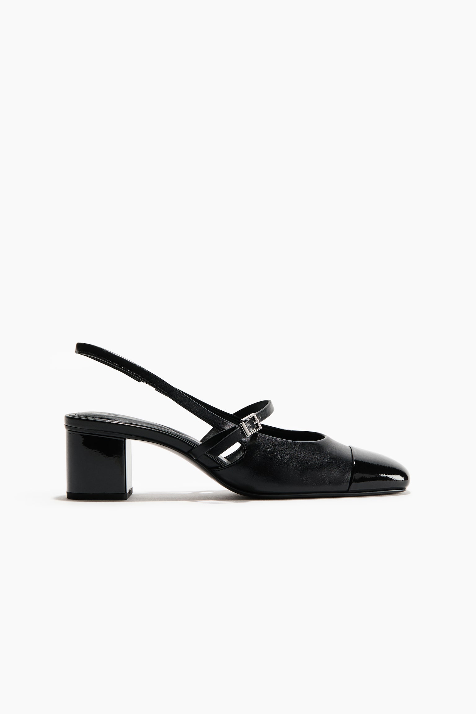 Женские туфли H&M Block-Heeled Slingbacks, цвет: Чёрный — фото 1