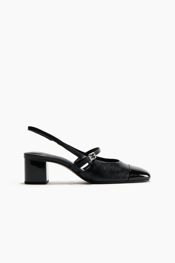 Женские туфли H&M Block-Heeled Slingbacks, цвет: Чёрный