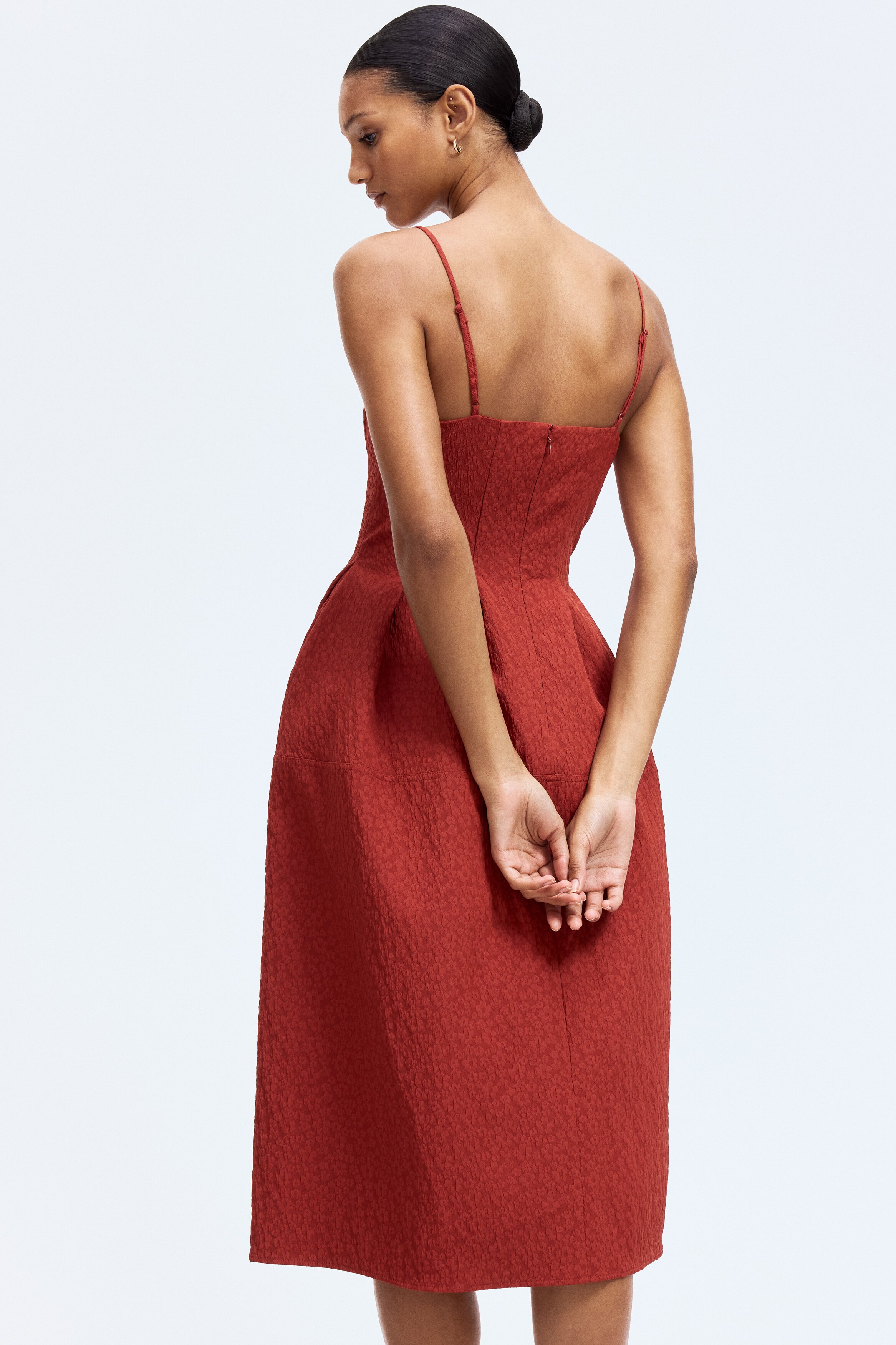 Jacquard-weave strappy dress