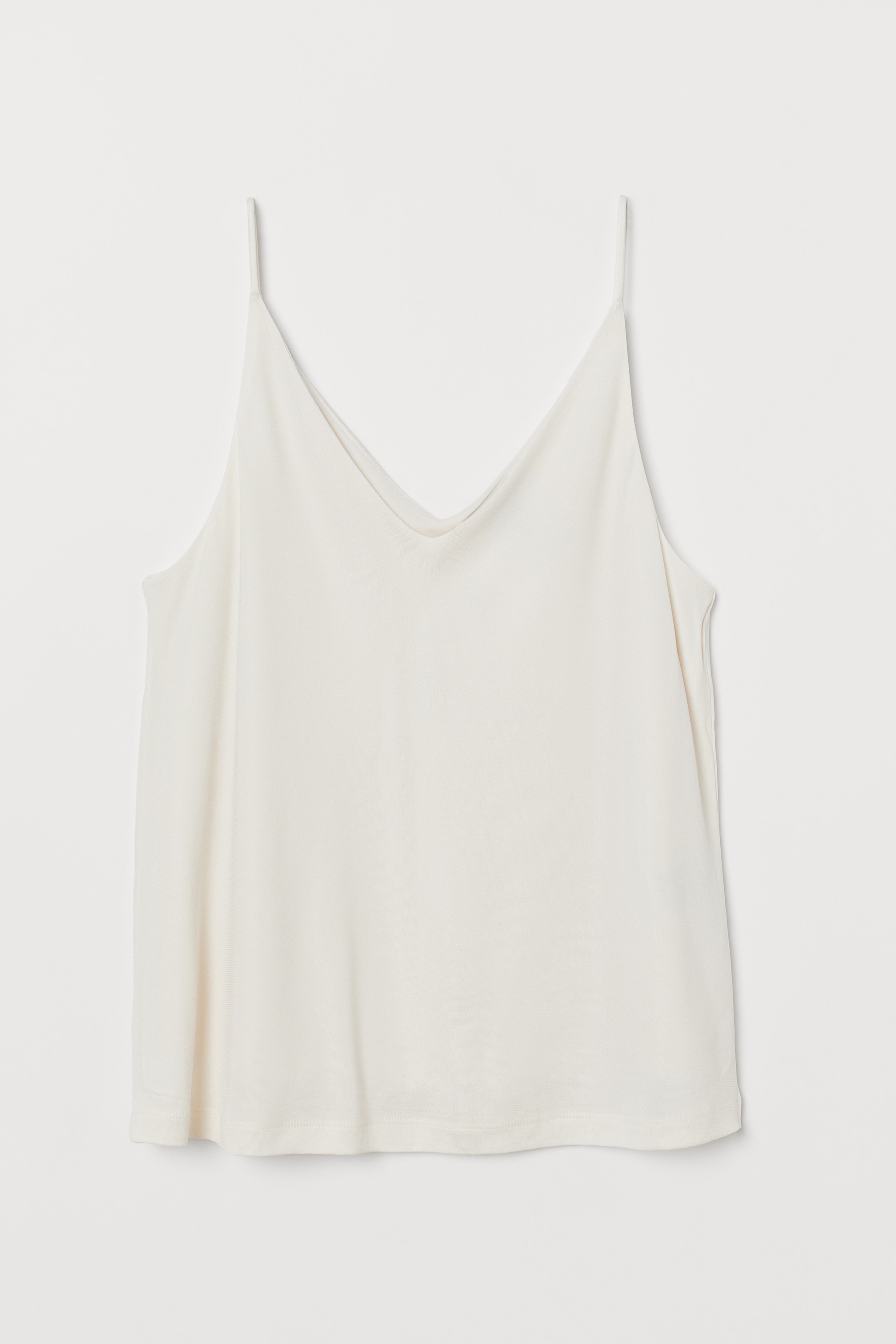 V-neck strappy top - V-neck - Sleeveless - Natural white - Ladies | H&M GB