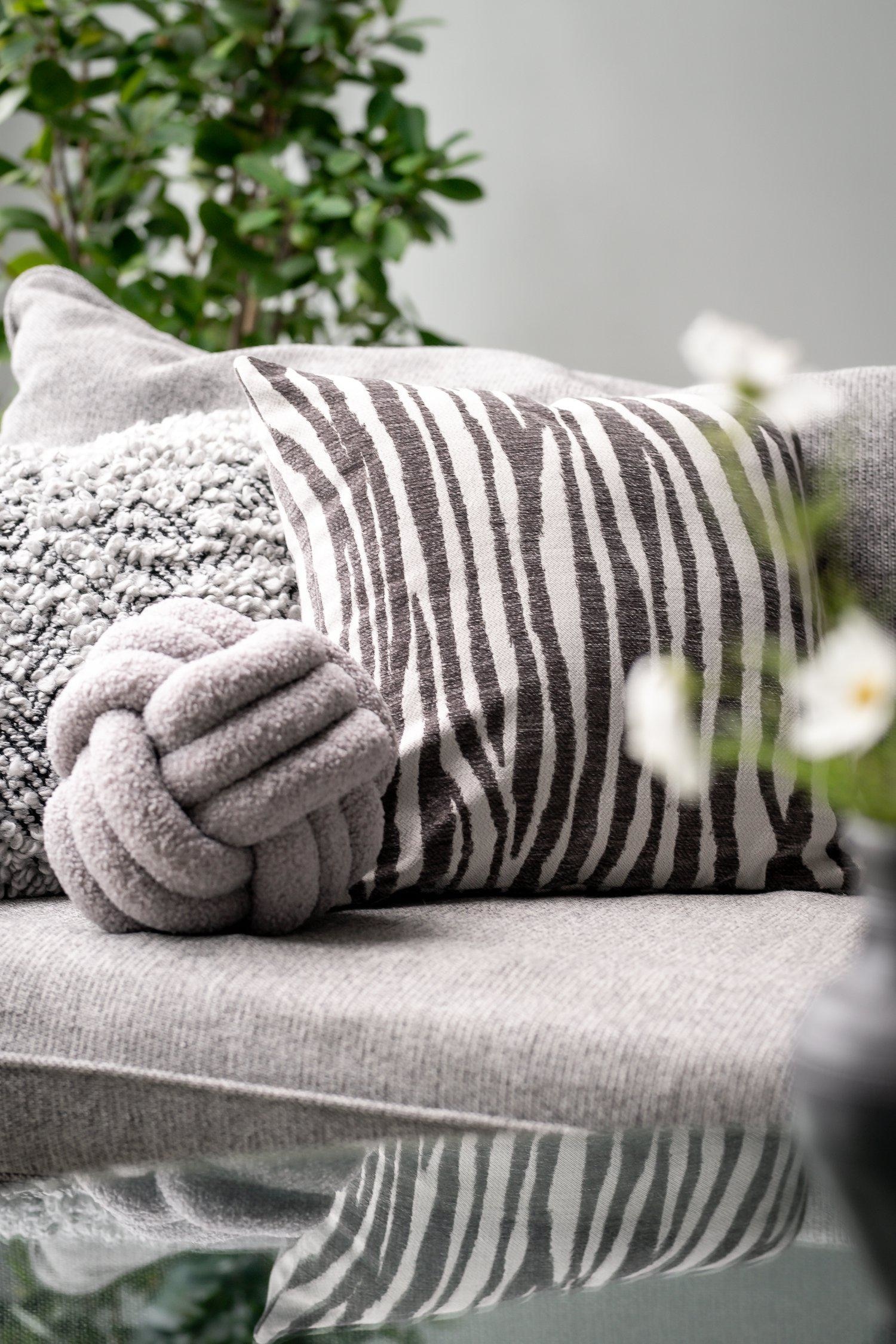 Coussin Marty - Gris Foncé/Vert Mousse/Jaune Chaud/Bleu-gris