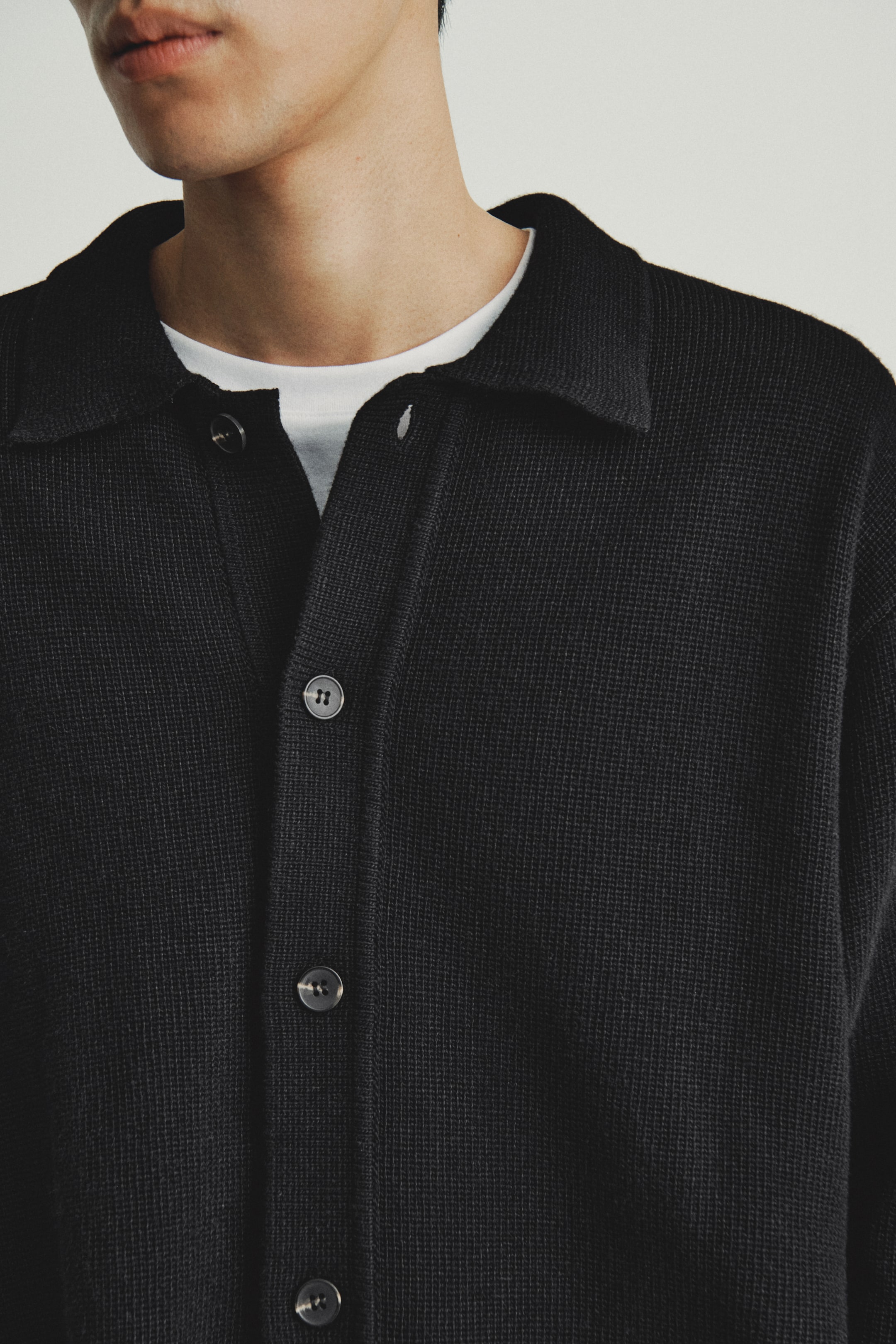 이미지 확대 보기: 칼라 가디건 루즈핏 - 블랙 - Men | H&M KR 4