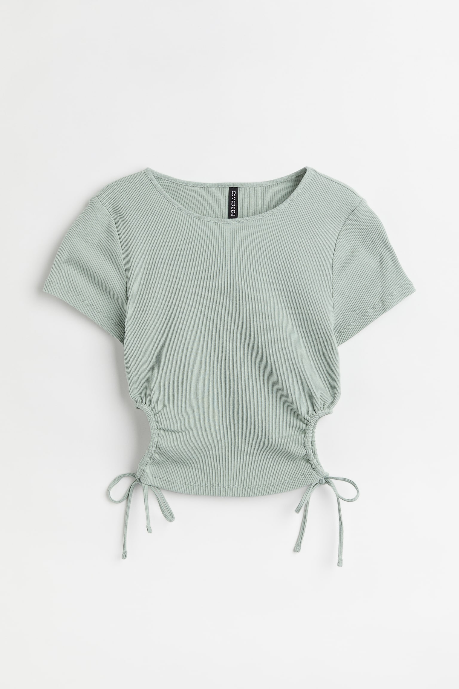 Rib Cut Out Top - Light green/Dark brown/Black - 1