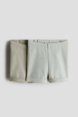 2-pack shorts i bomullstrikå