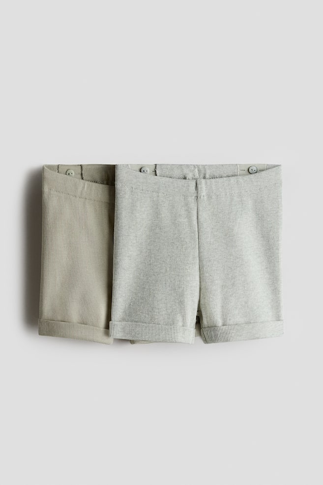 Lot de 2 shorts en jersey de coton - Vert kaki/Bleu clair/baleines/Vert ancien clair/rayé/Bleu clair/rayé/Bleu marine/bateaux - 1