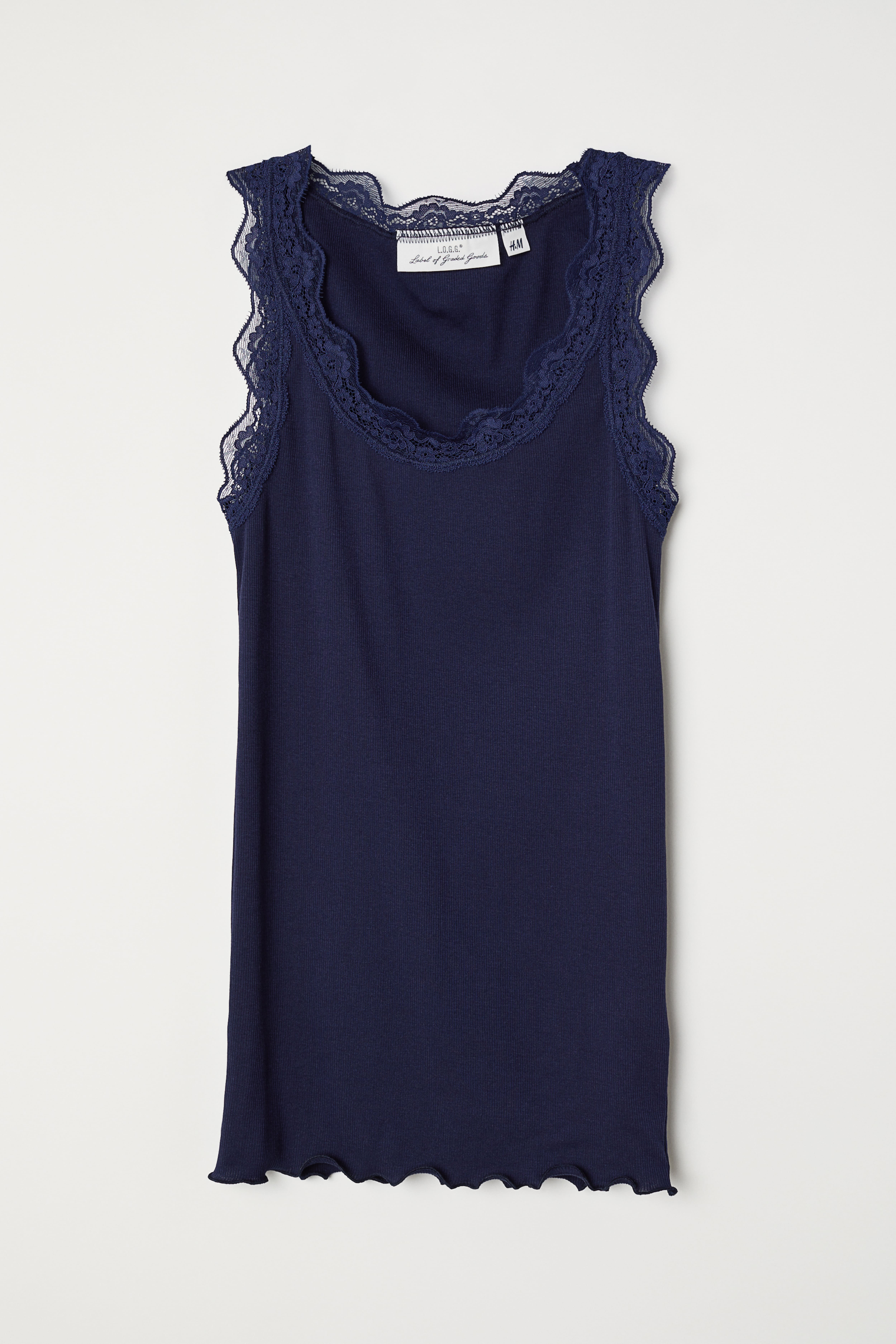 H&m blue lace top best sale