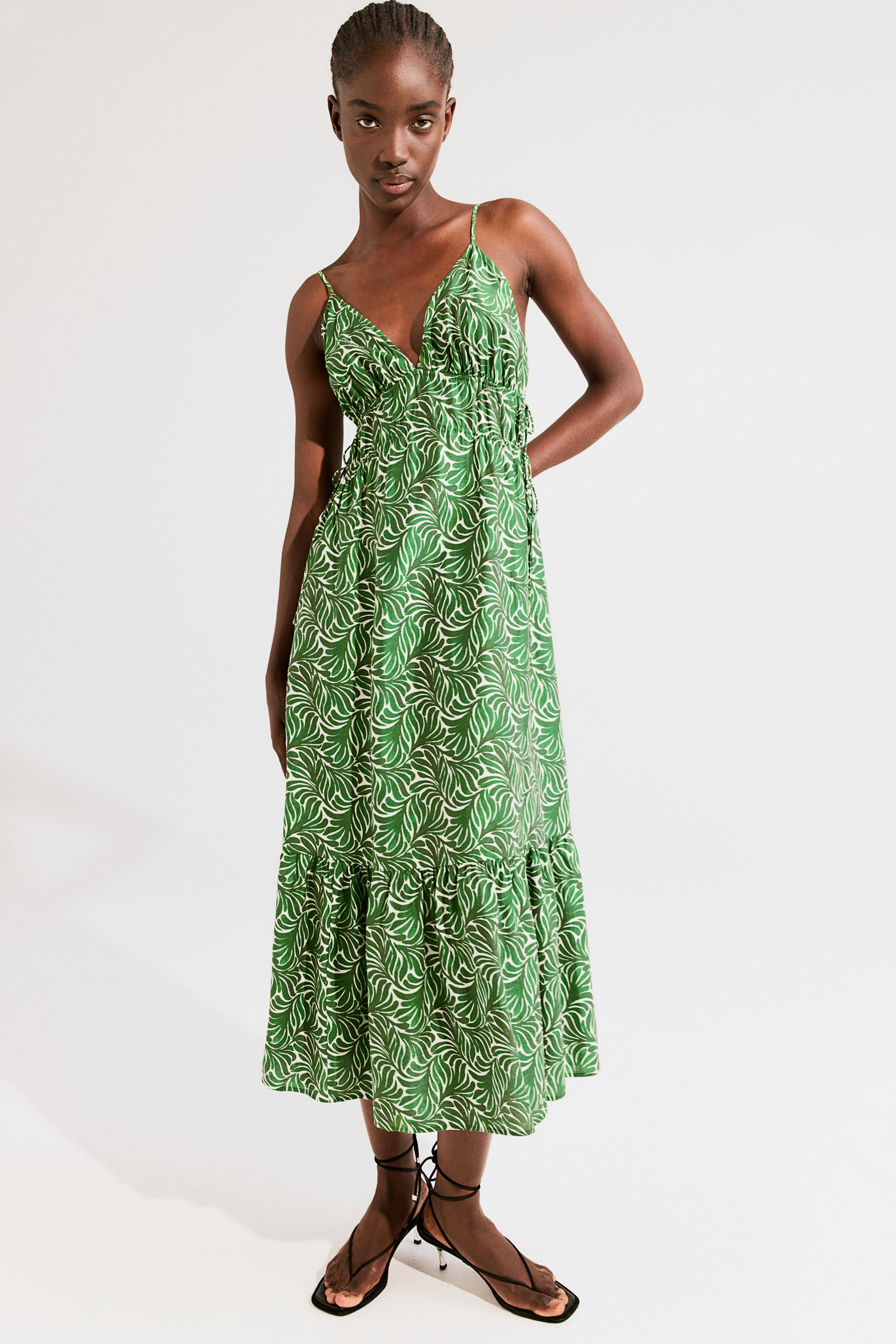 Green floral summer dress online