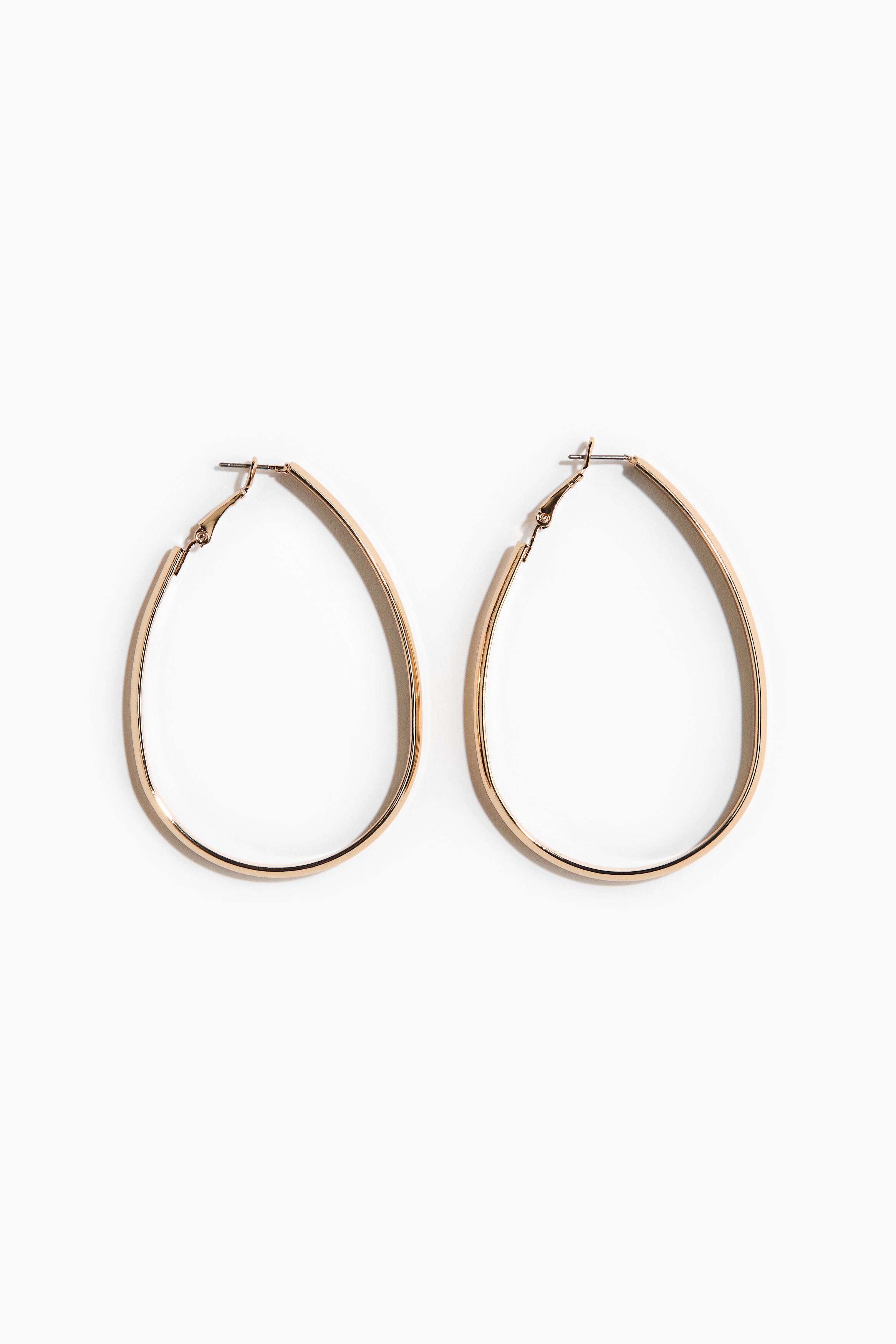 Oval hoop earrings - Gold-coloured