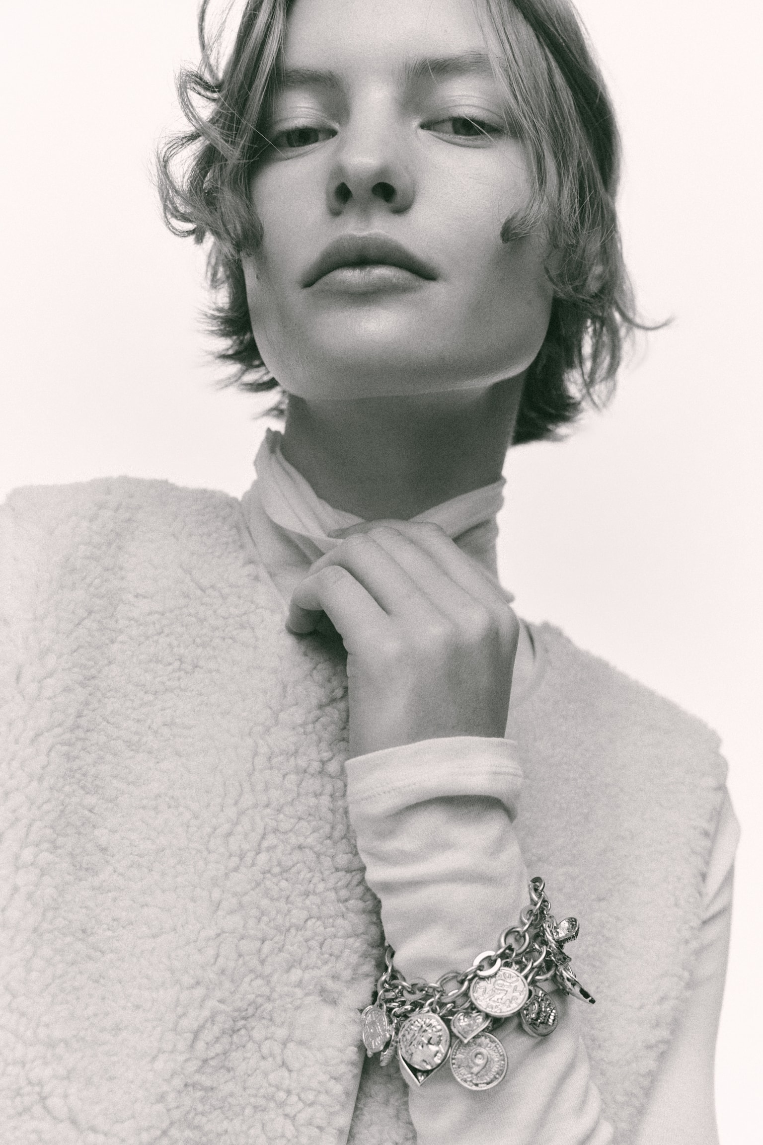 Gilet in pelliccia di pile - Beige chiaro - 2