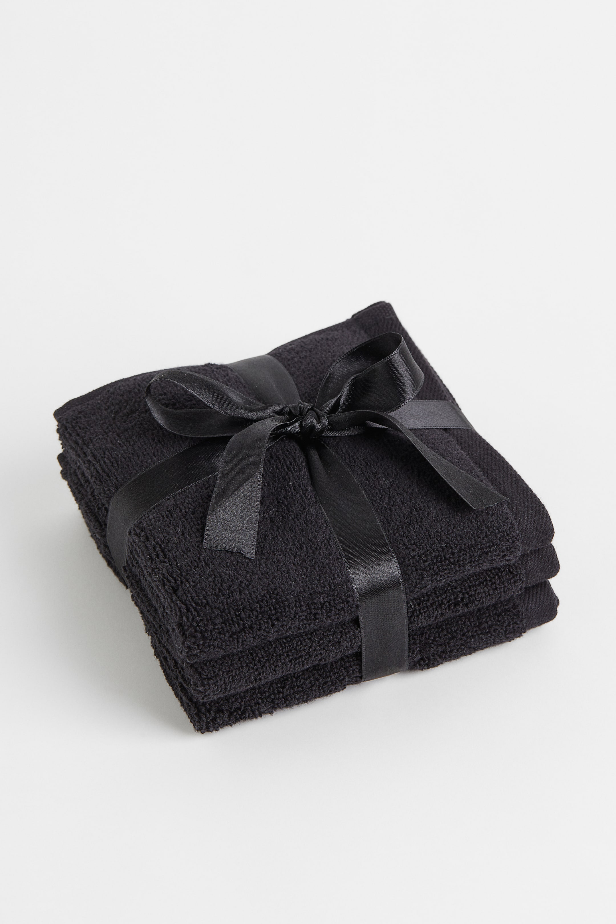 3-pack Cotton Terry Washcloths - Black - Home All | H&M US