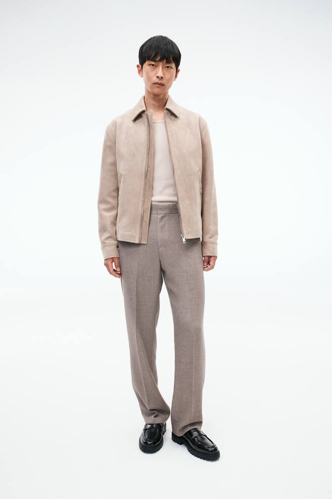 Relaxed Fit Tailored trousers - Greige/Dark brown/Dark grey - 1