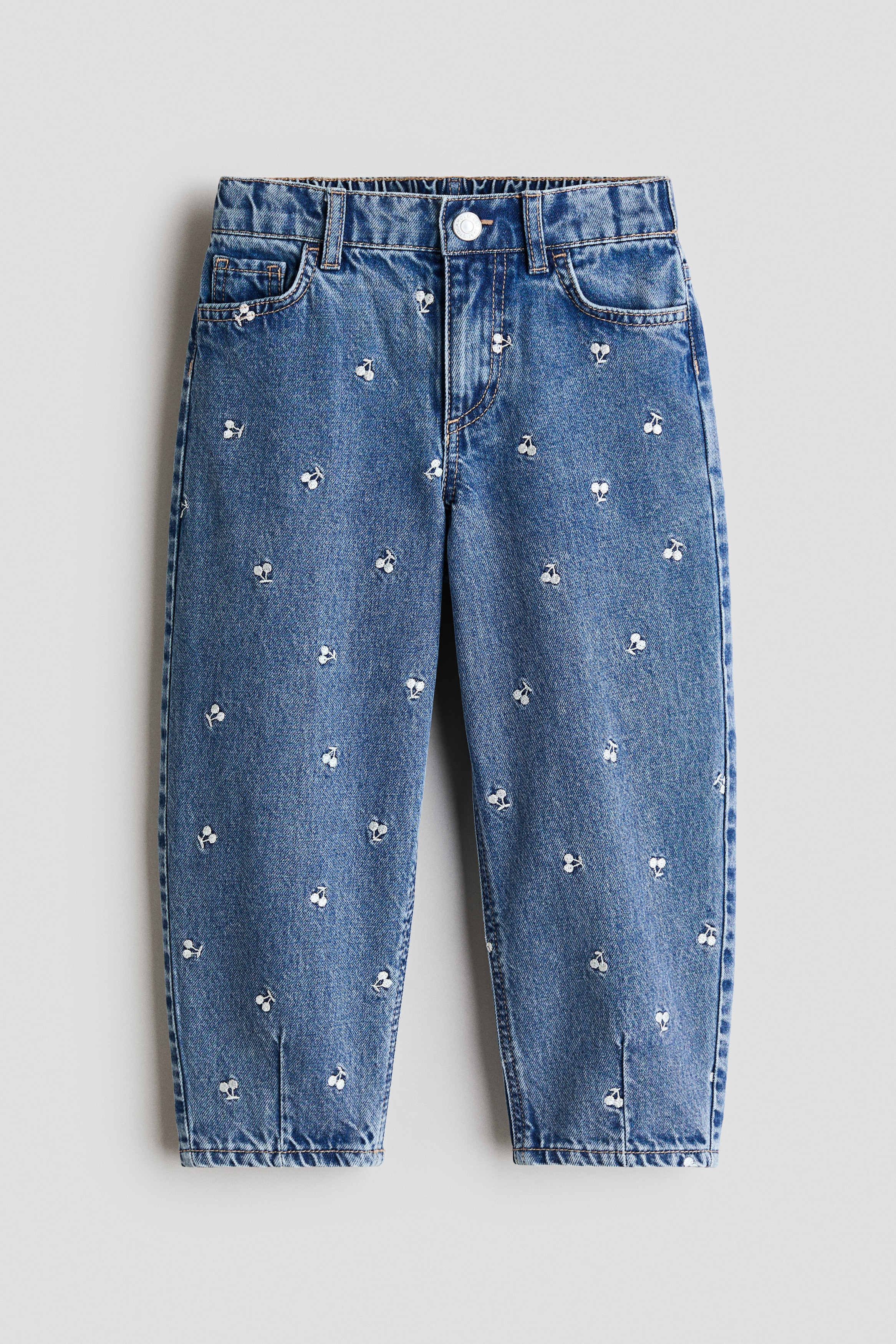Loose Fit Barrel Jeans - Denim blue/Cherries/Denim grey/Bows/Light pink/Hearts