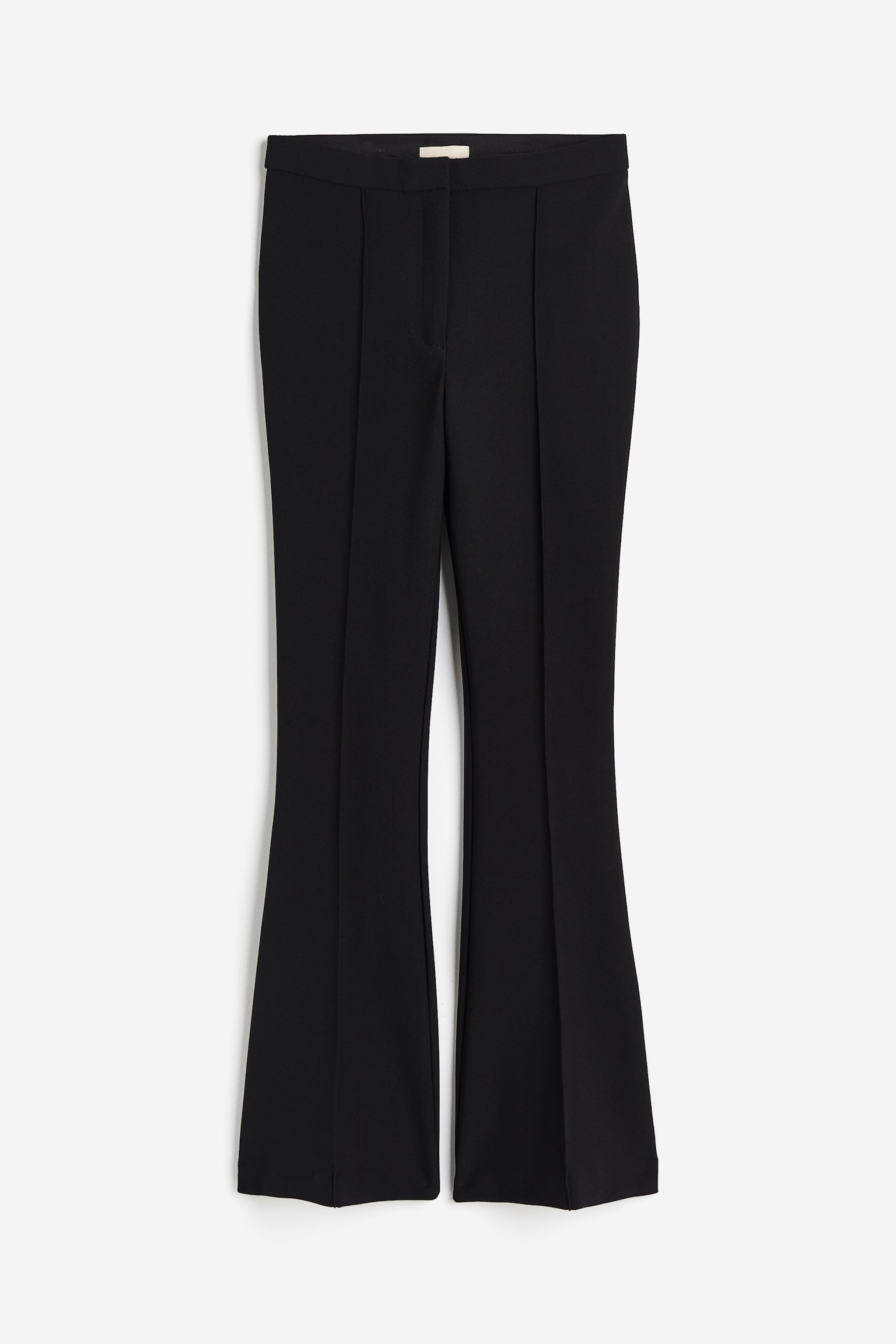 Flared-hem trousers - Black - 1