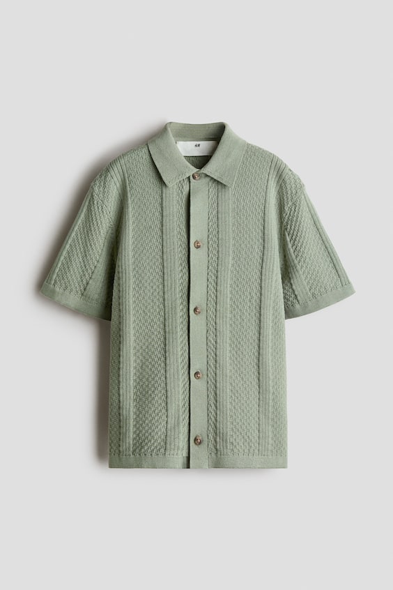H&M Textured-Knit Shirt