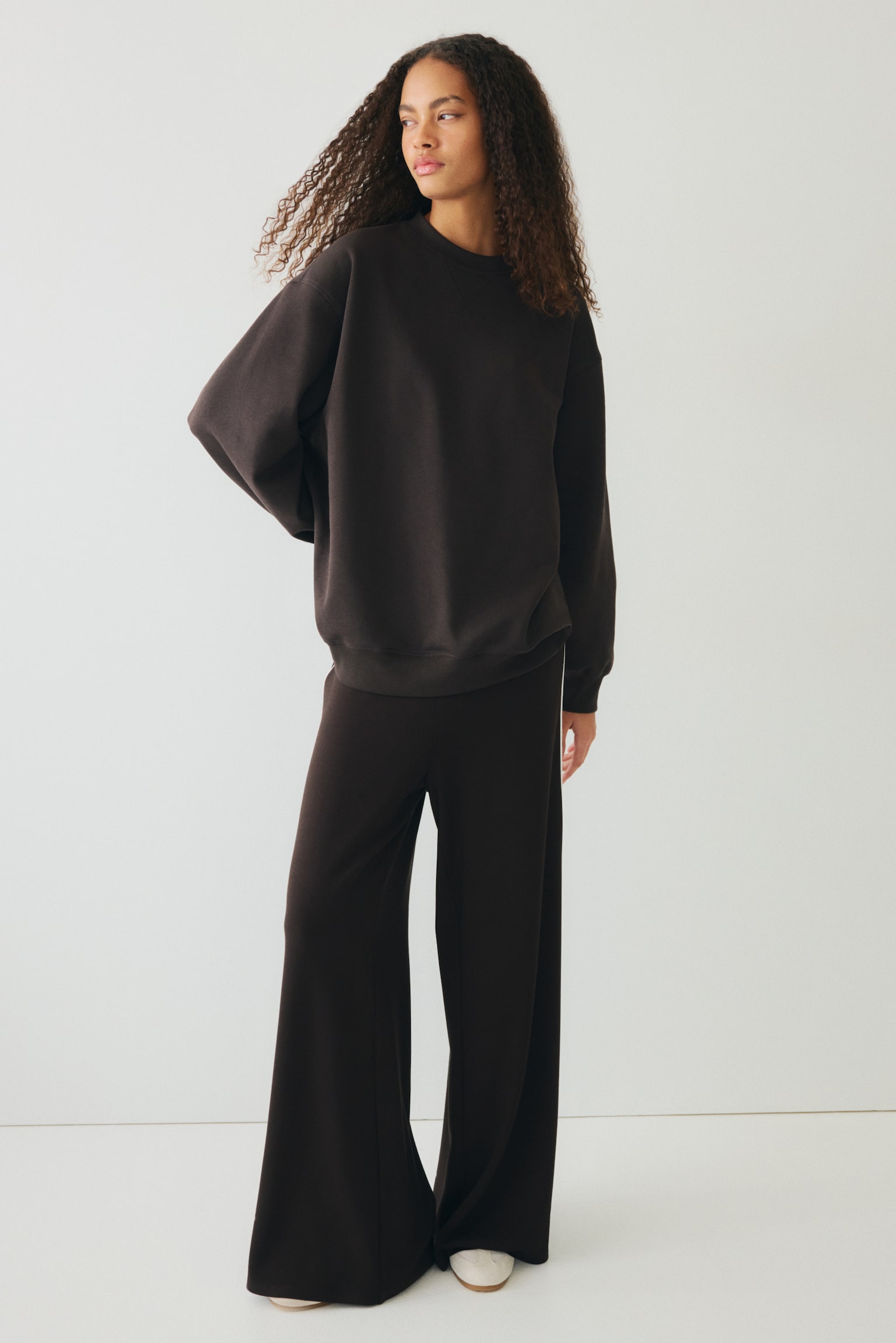 Oversized sweatshirt - Dark brown/Light grey marl/Grey marl/Pale pink/Dusty green/Black/Light blue/Light beige - 4