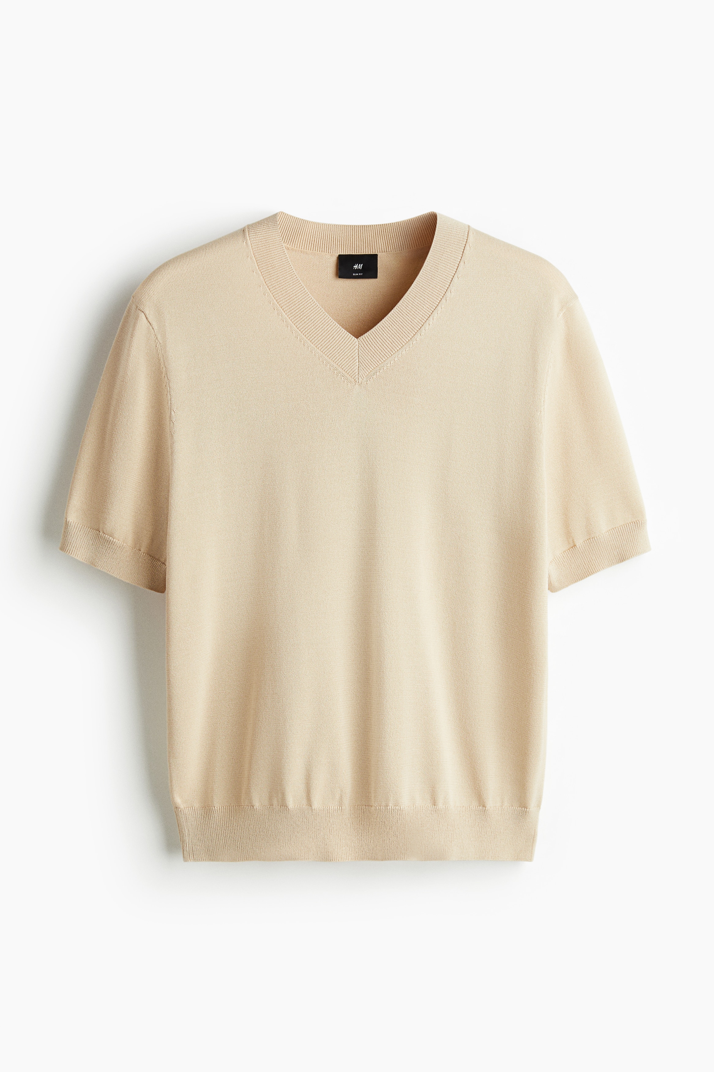 Regular-Fit Fine-Knit V-Neck T-Shirt