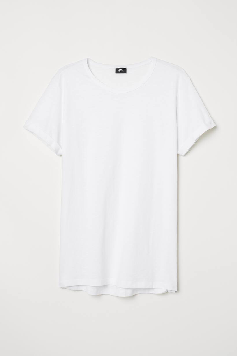 Slub jersey T-shirt - Short sleeve - Regular length - White - Men | H&M GB