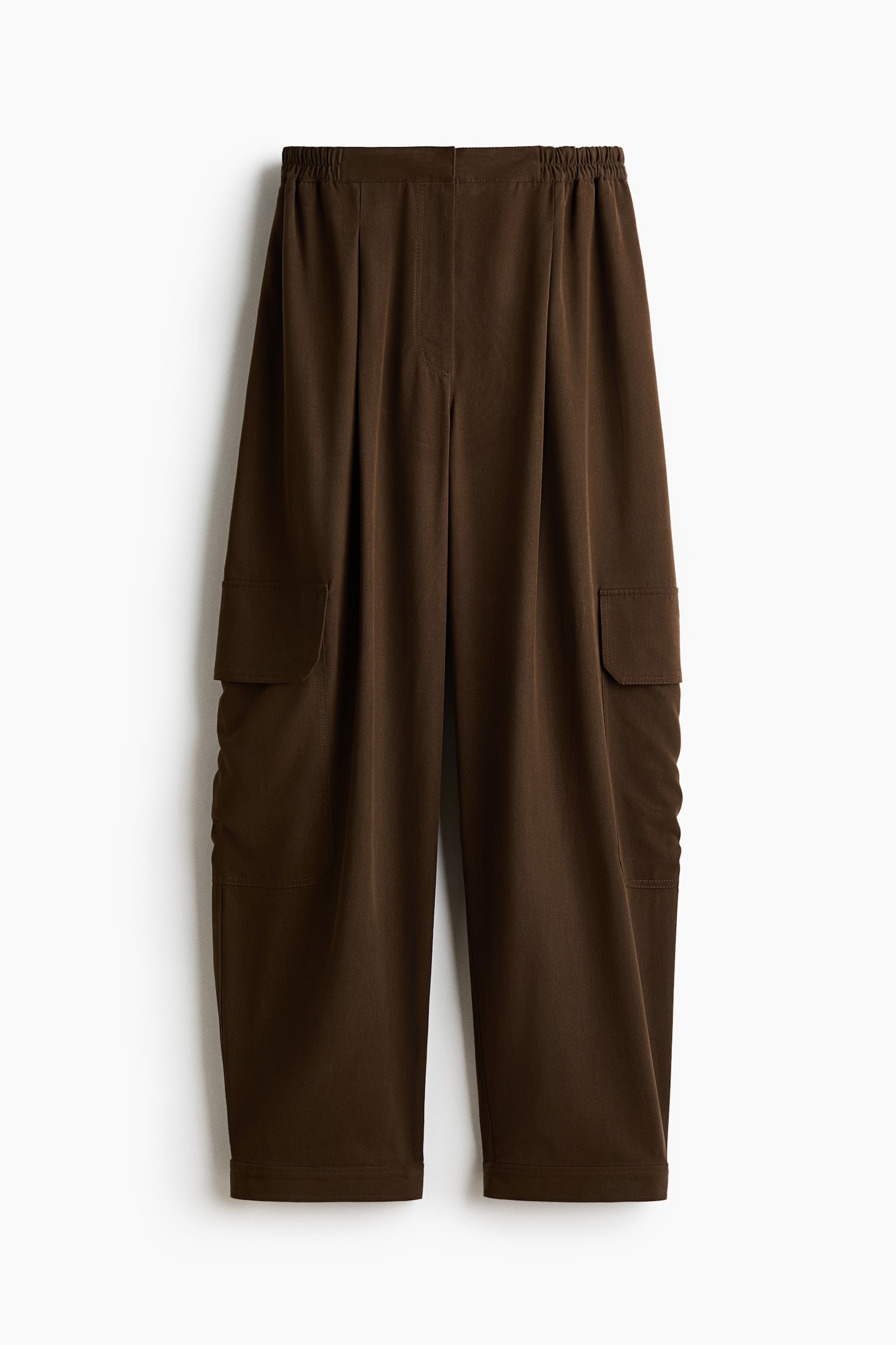 Lyocell-blend cargo trousers - Dark brown - 2