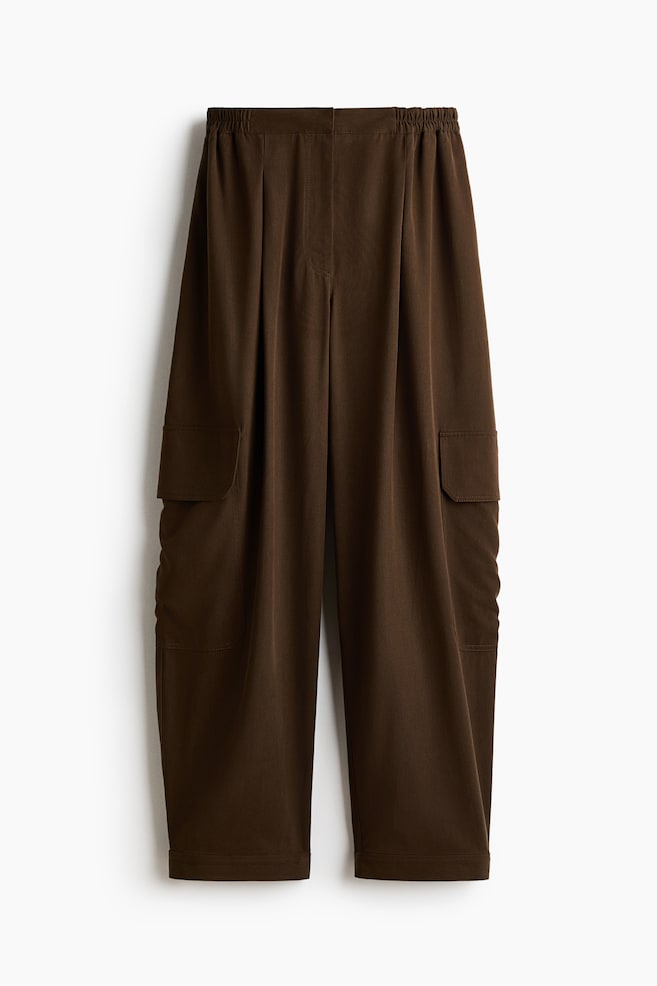 Lyocell-Blend Cargo Pants - Dark brown - 1