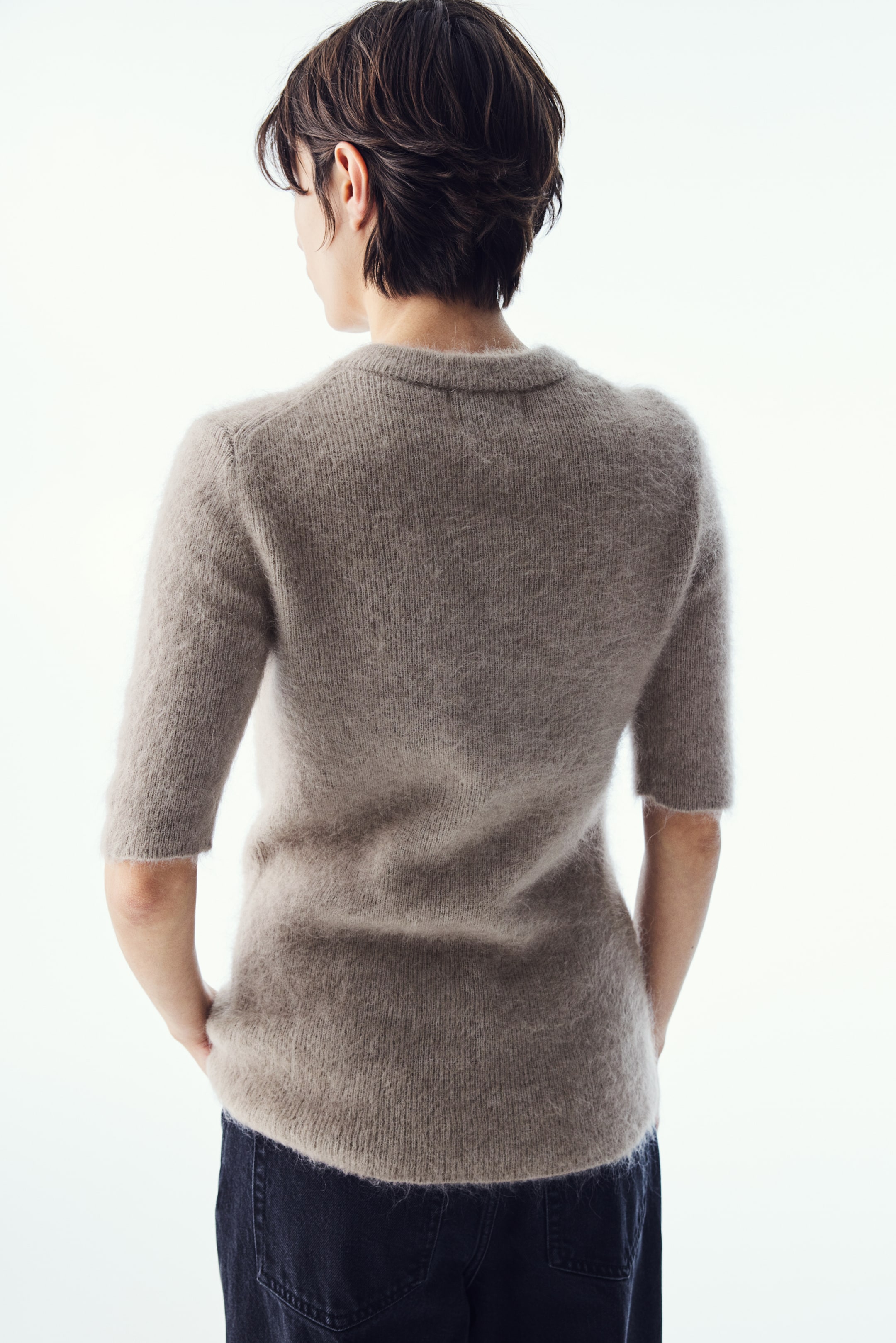 Mohair-Blend Top with Button Details