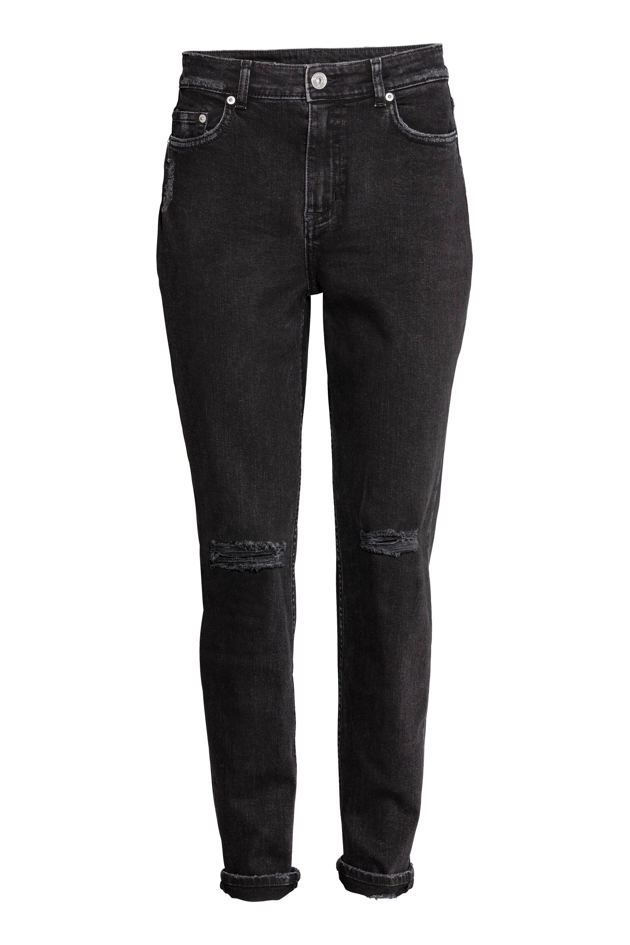 拡大画像を表示: Boyfriend Slim Low Jeans - ブラックデニム - レディース | H&M JP 1
