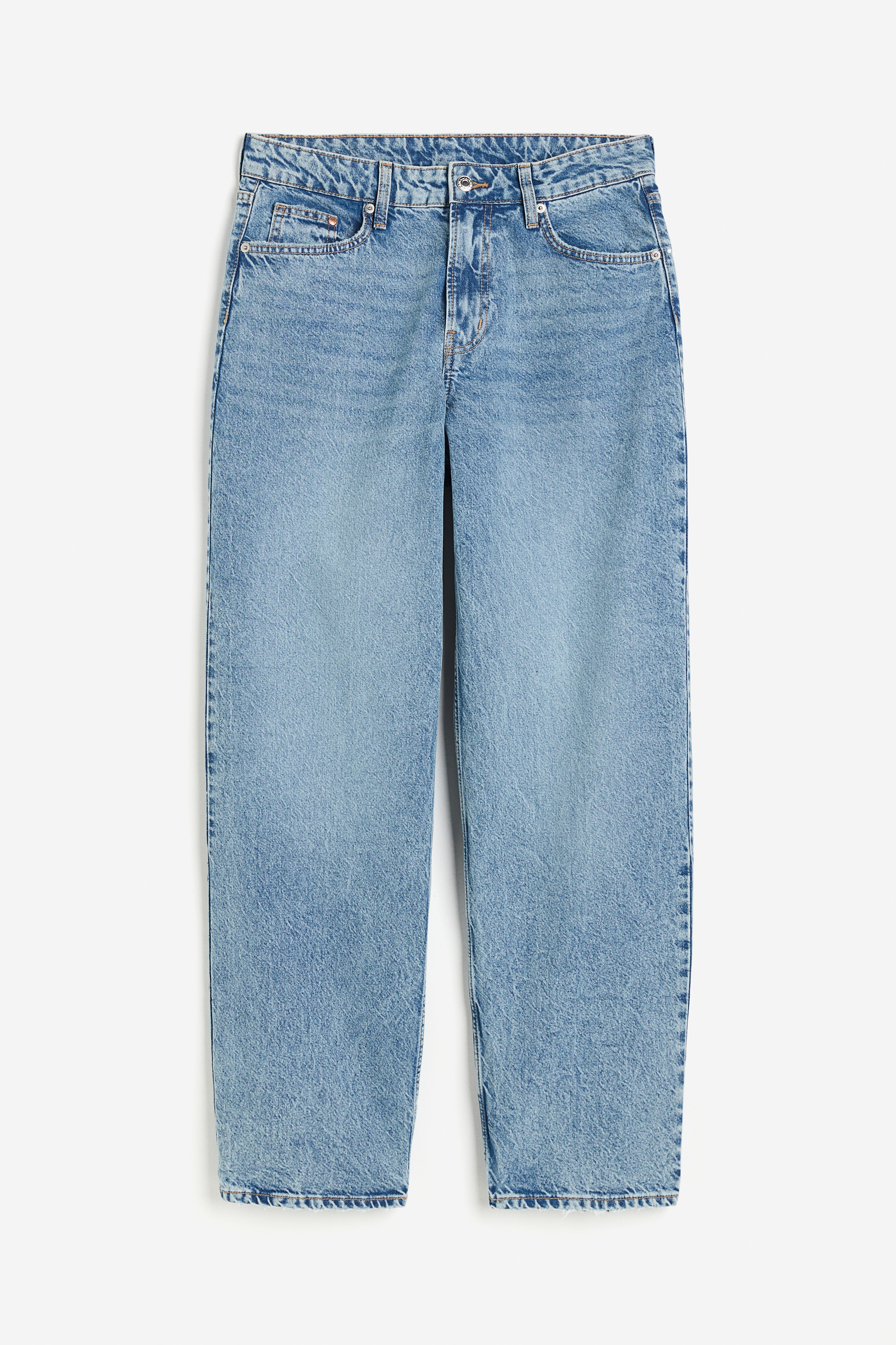 Women's Light denim blue Curvy Fit Baggy Low Jeans | H&M CA